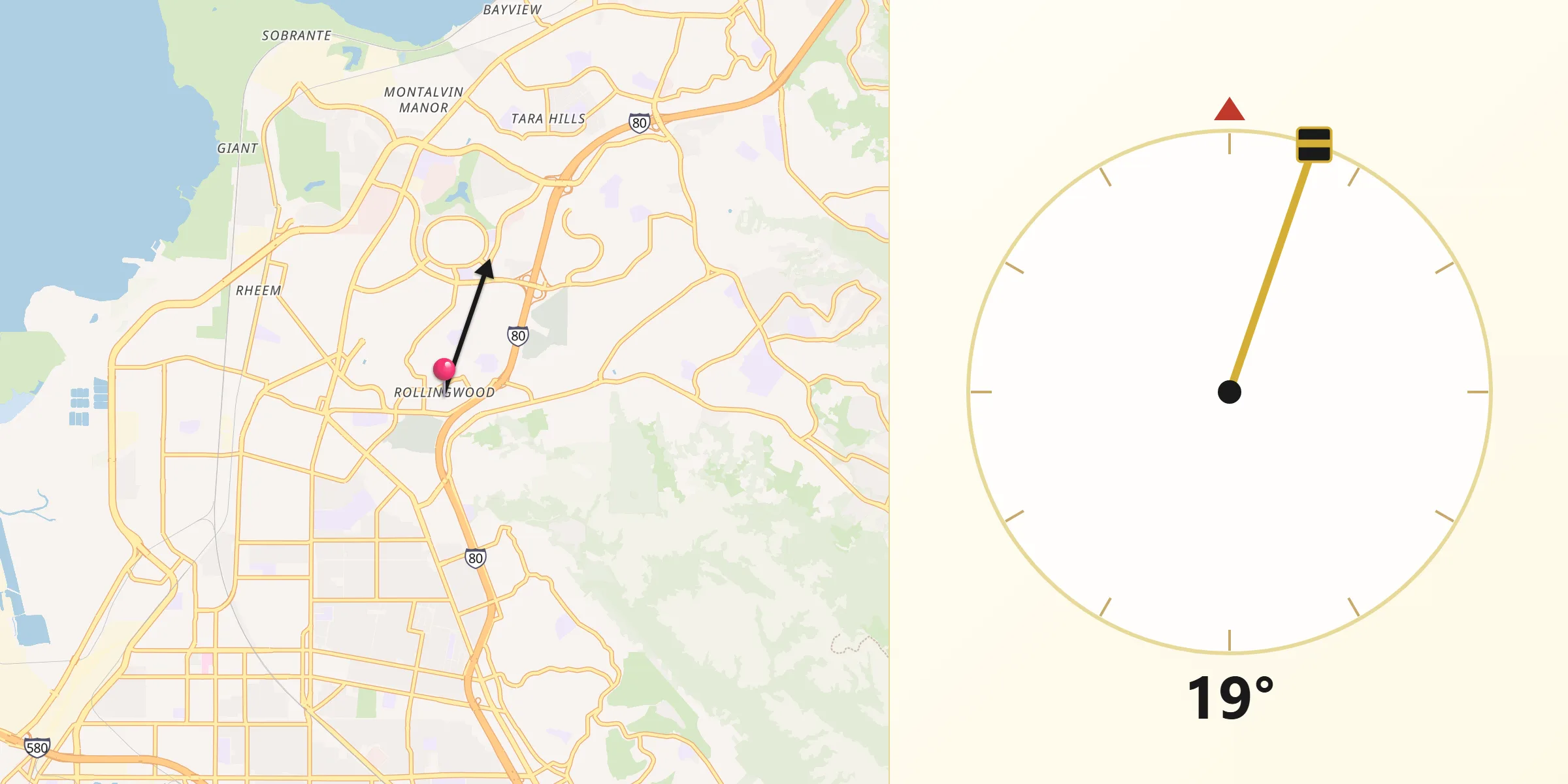 Qibla Direction from Rollingwood