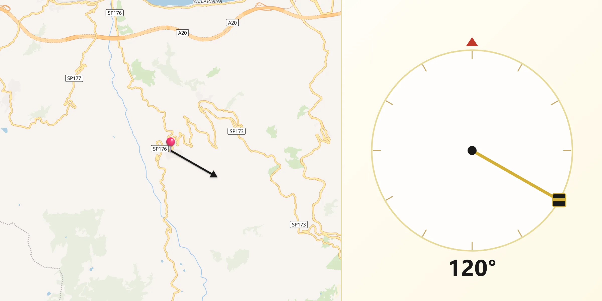 Direzione della Qibla da Pettineo