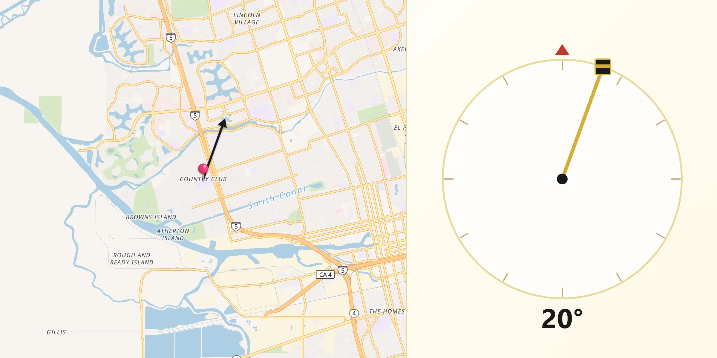 Qibla Direction from Country Club