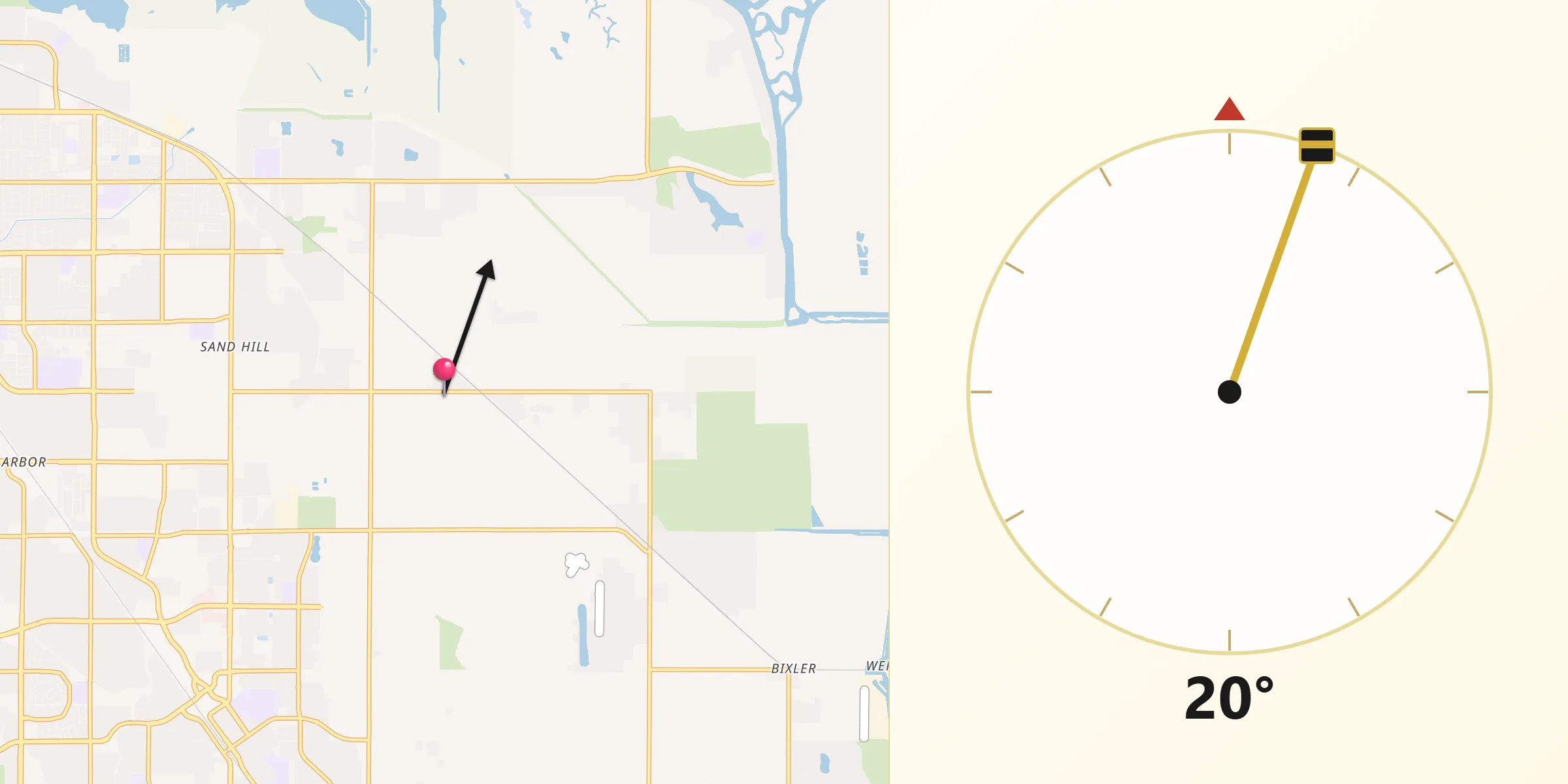 Qibla Direction from Knightsen