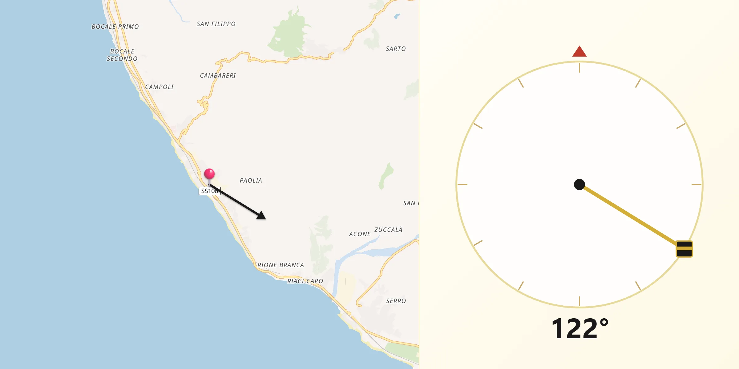 Direzione della Qibla da Lazzaro