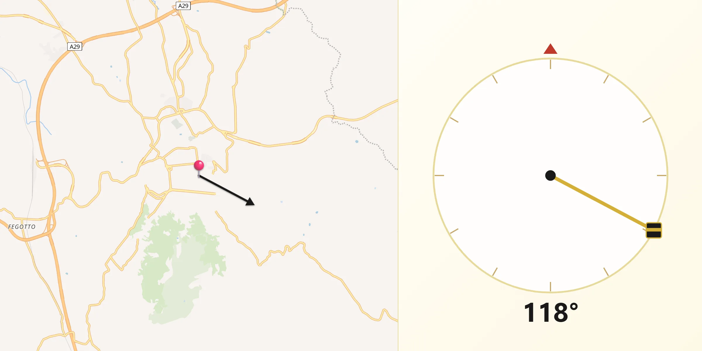 Direzione della Qibla da Alcamo