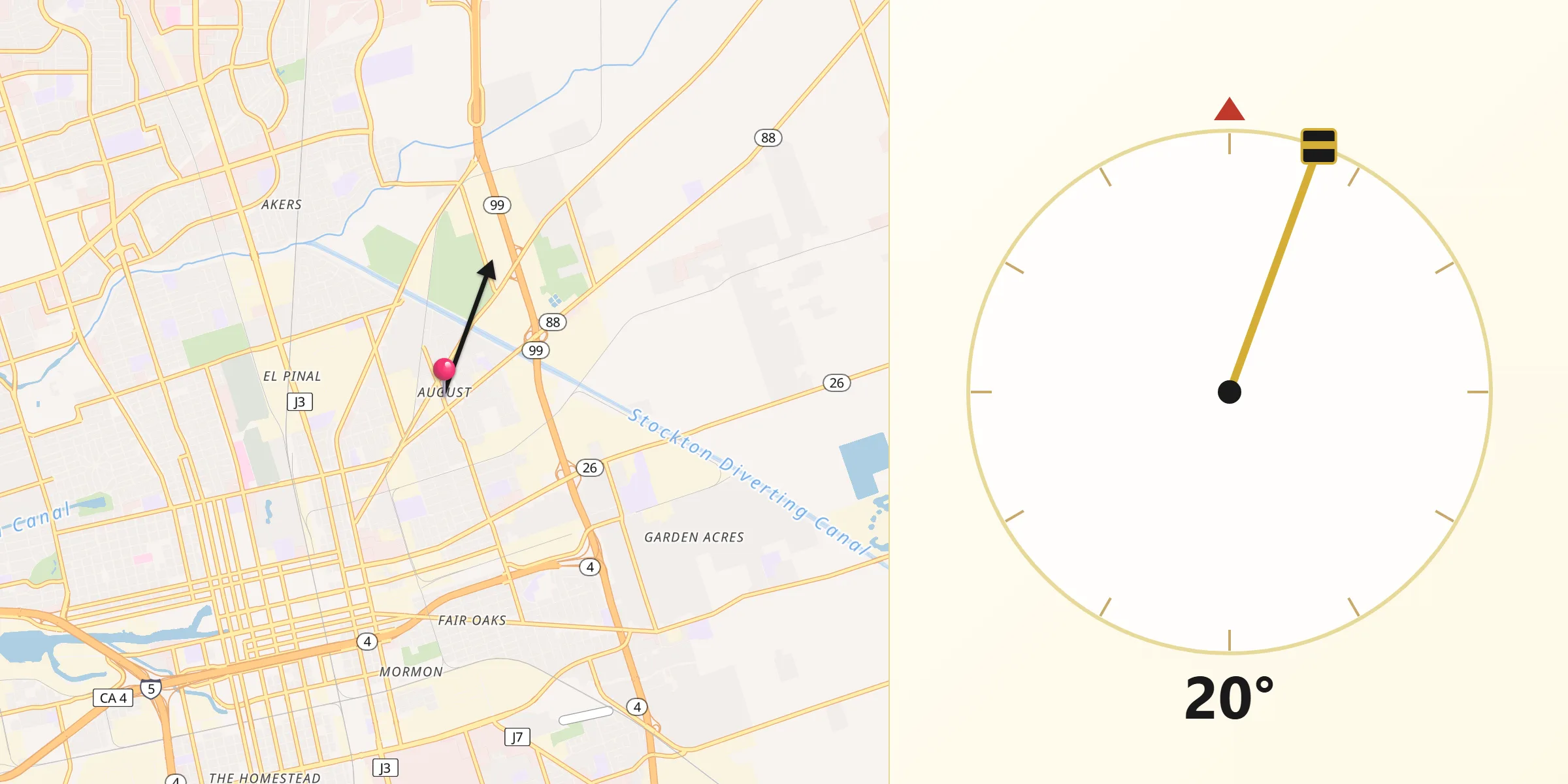 Qibla Direction from August