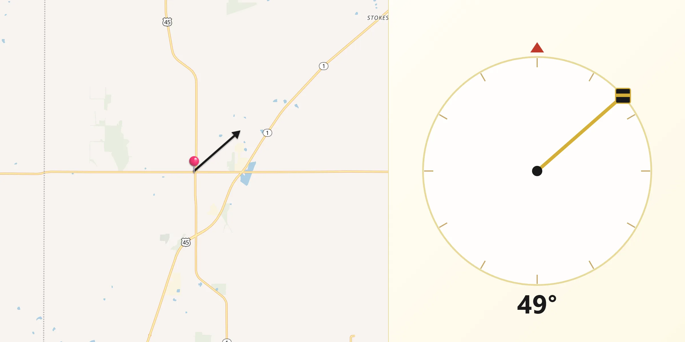 Qibla Direction from Norris City