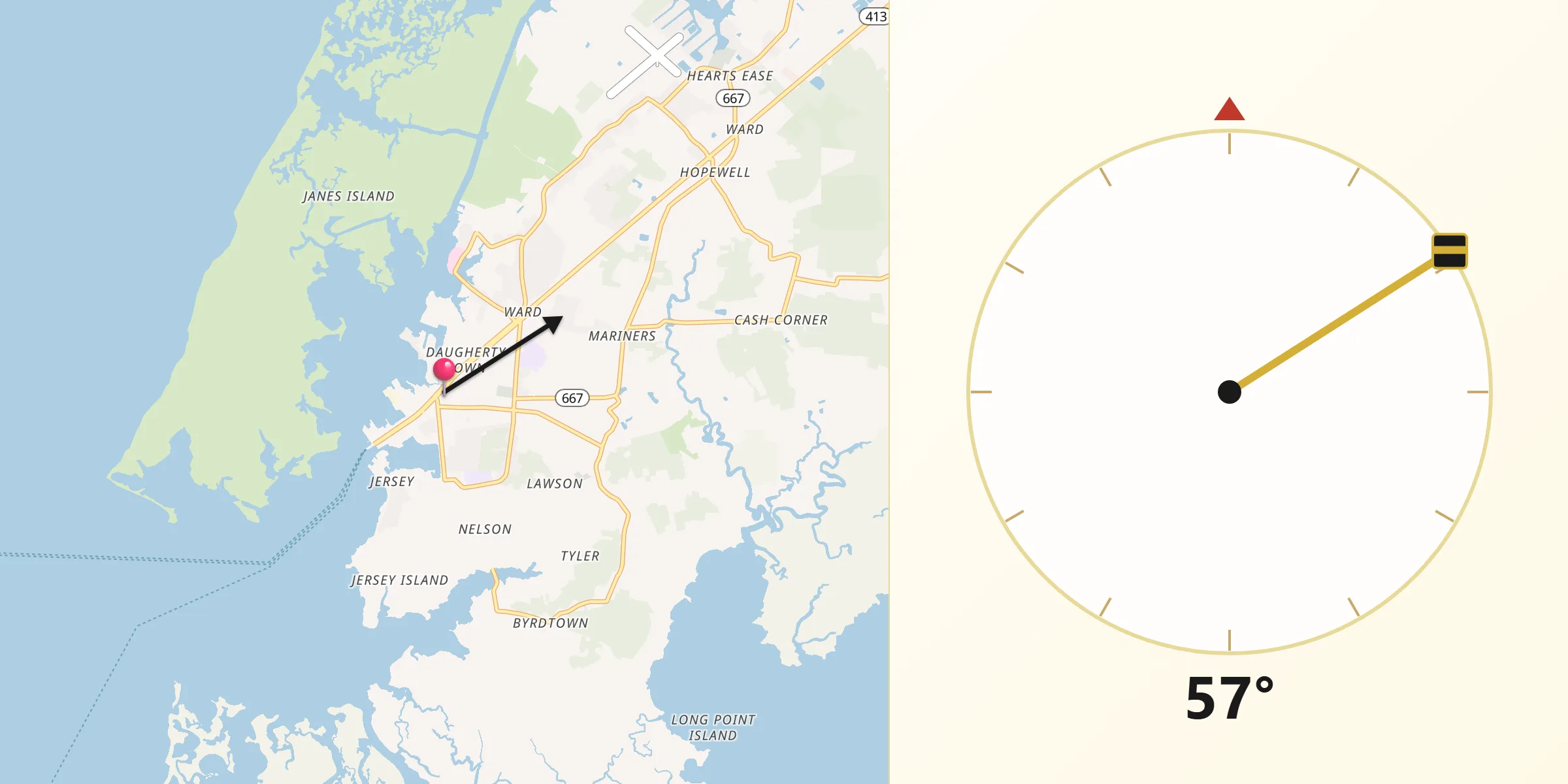 Qibla Direction from Crisfield