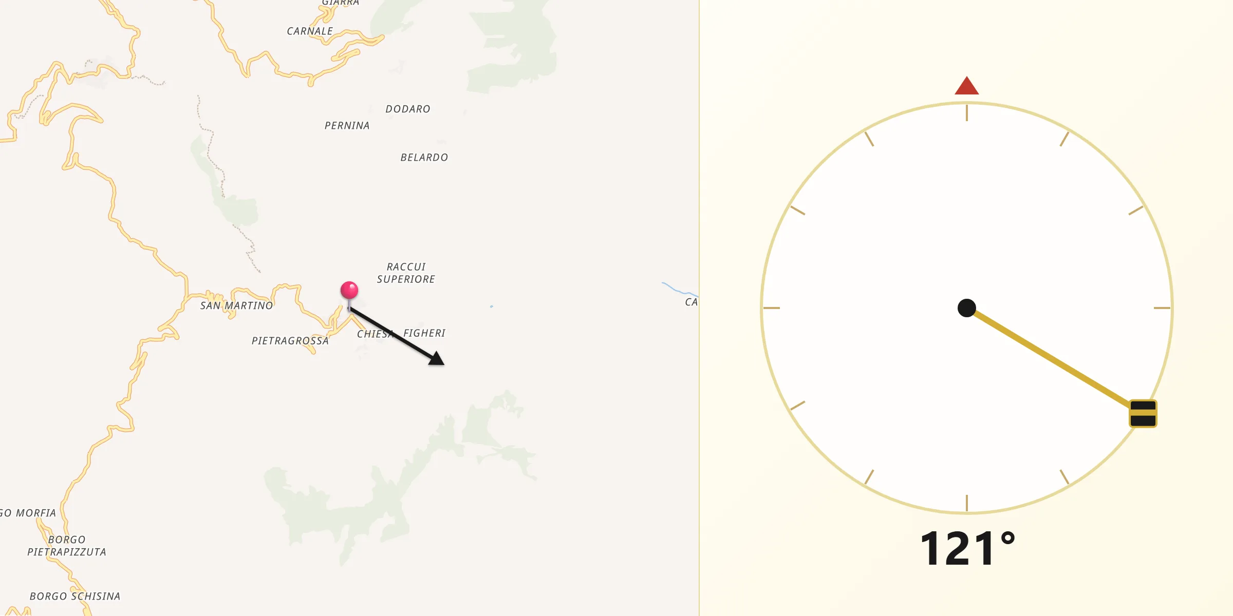 Direzione della Qibla da Evangelisti-Rubino