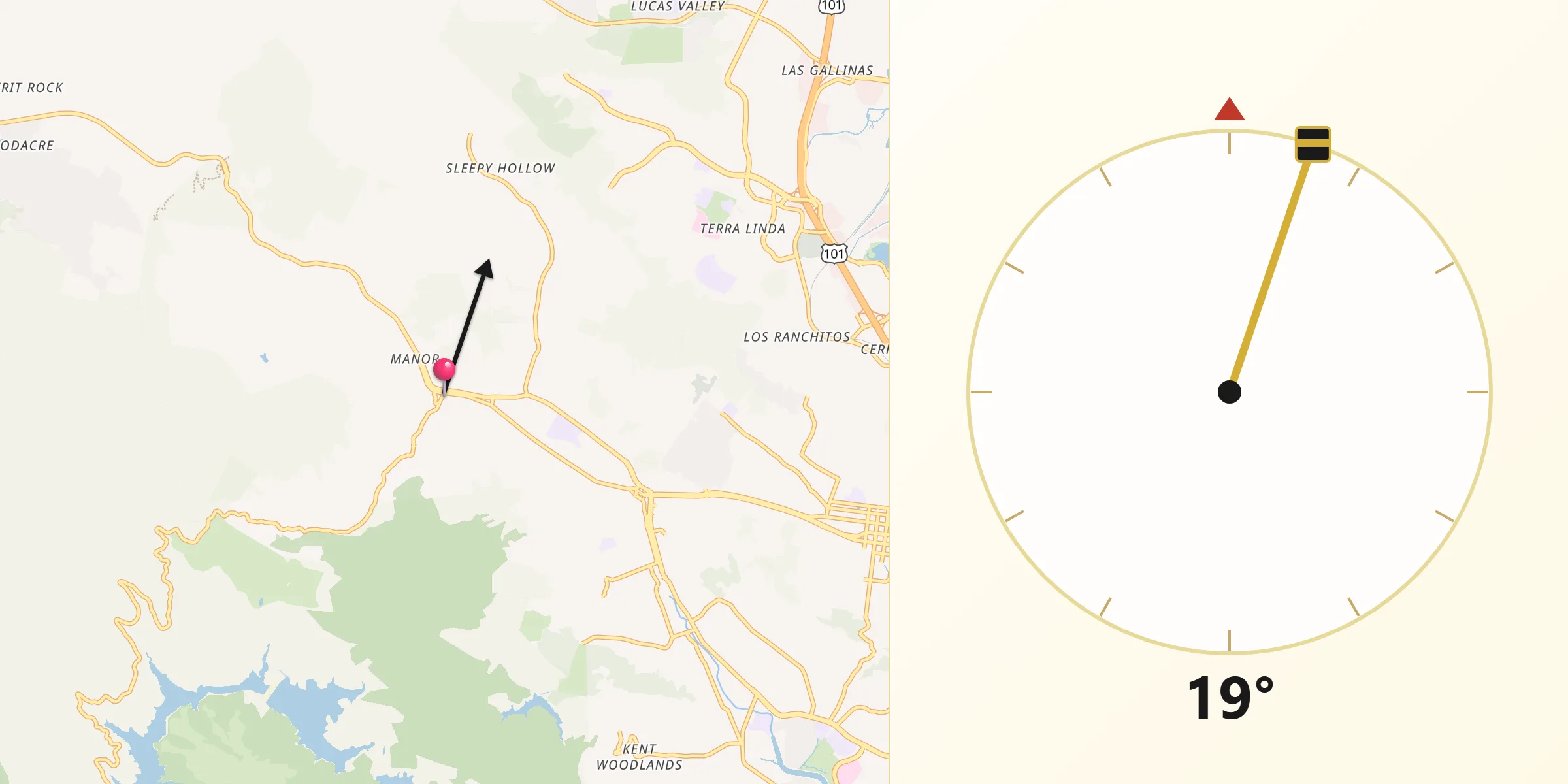 Qibla Direction from Fairfax