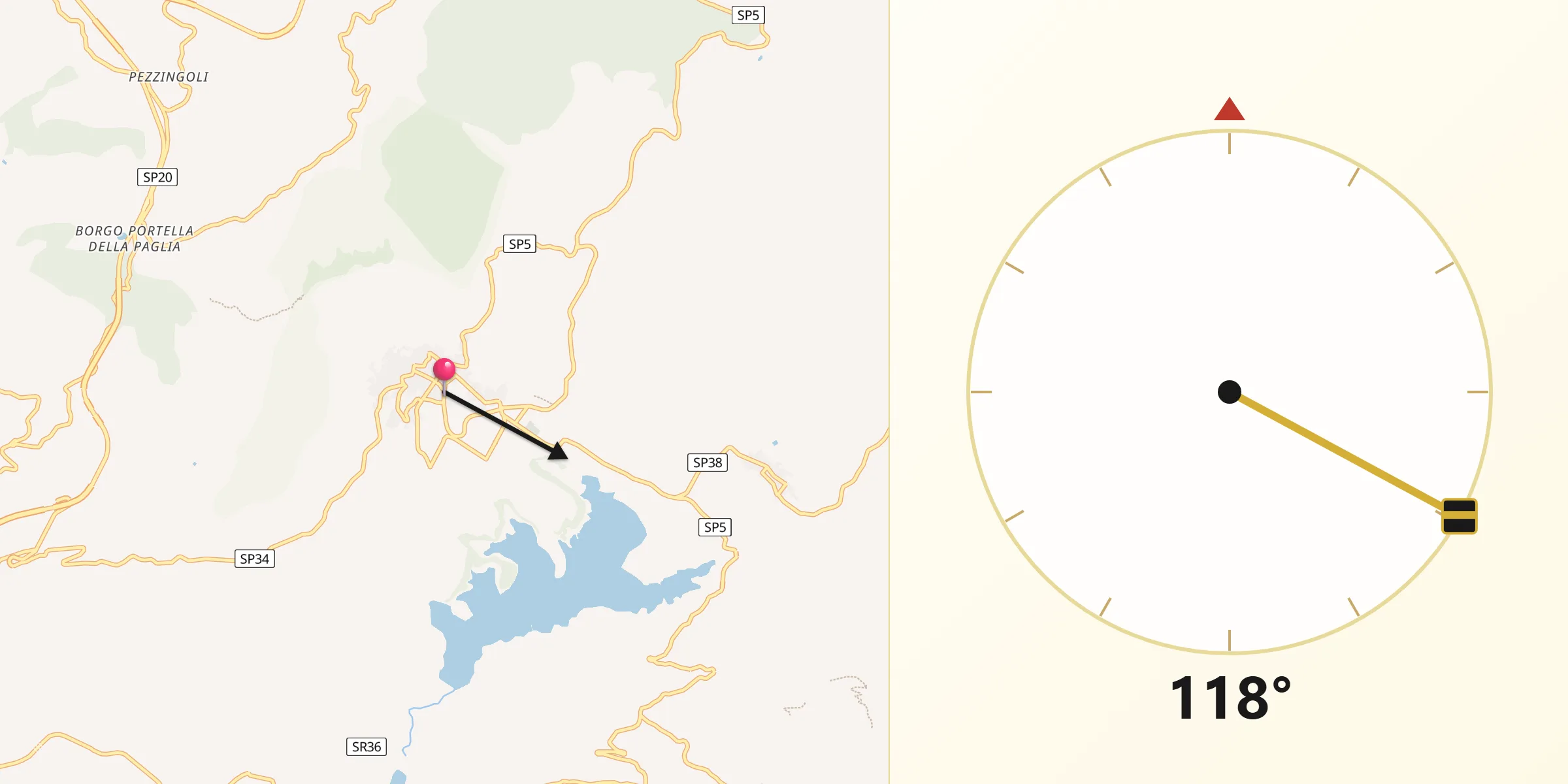 Direzione della Qibla da Piana degli Albanesi