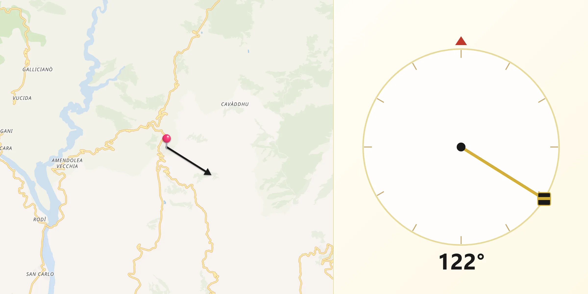 Direzione della Qibla da Bova