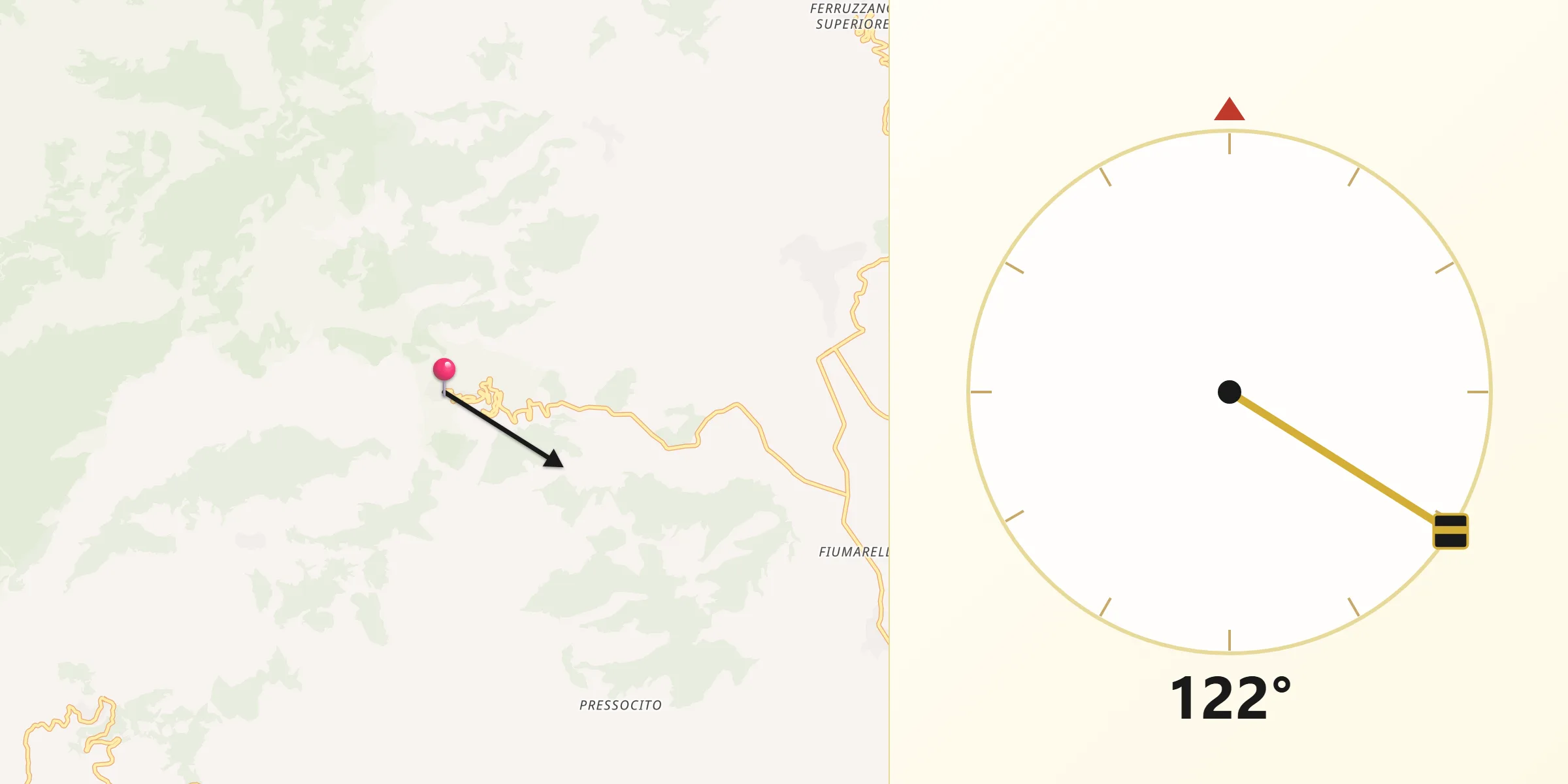 Direzione della Qibla da Staiti