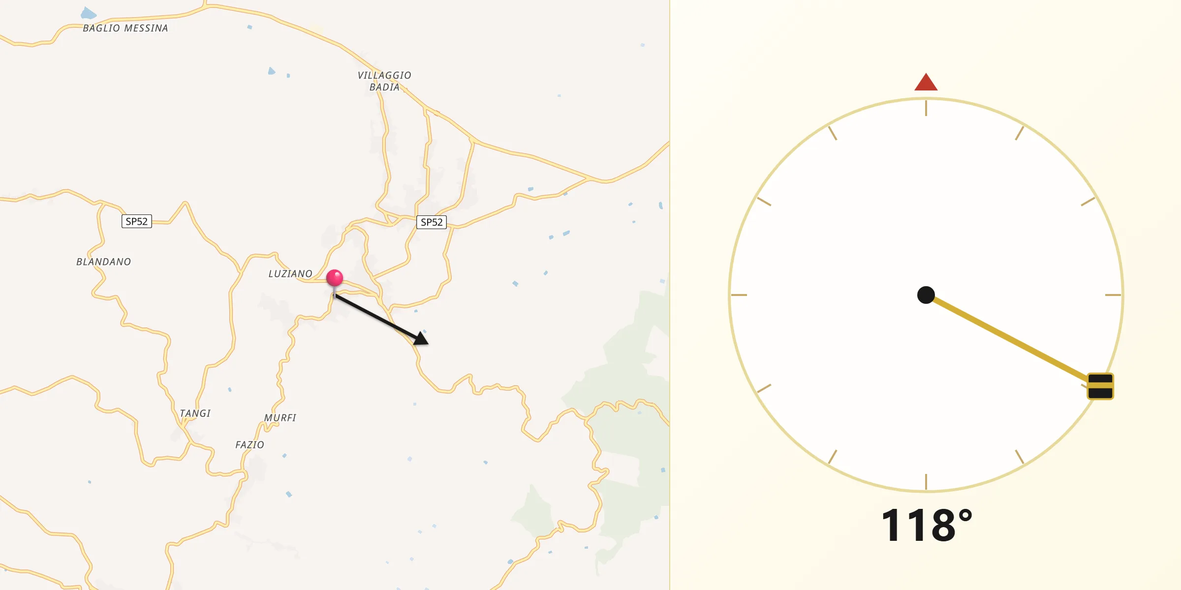 Direzione della Qibla da Buseto Palizzolo
