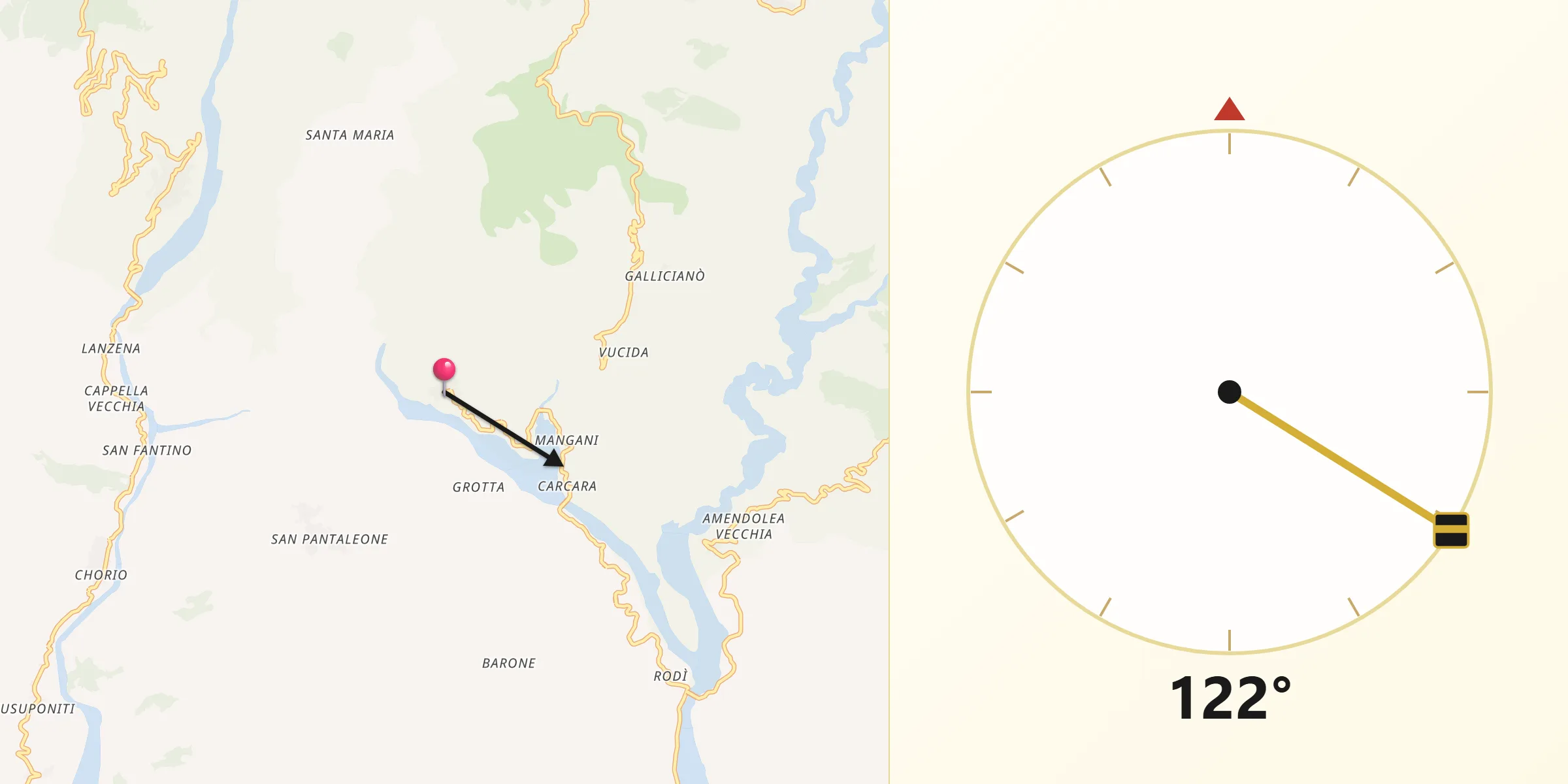 Direzione della Qibla da Condofuri