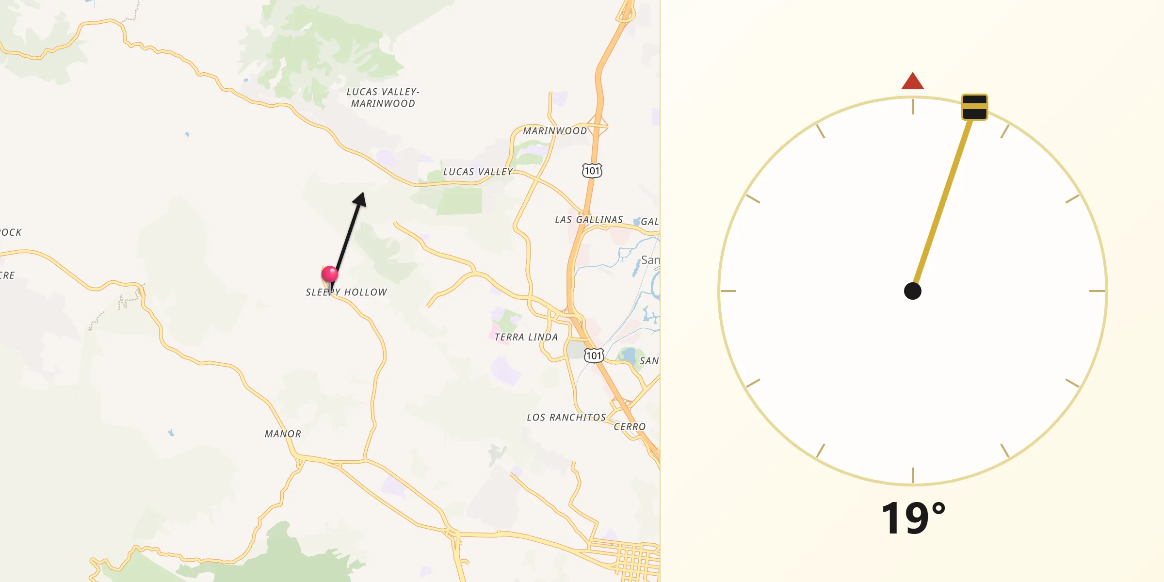 Qibla Direction from Sleepy Hollow