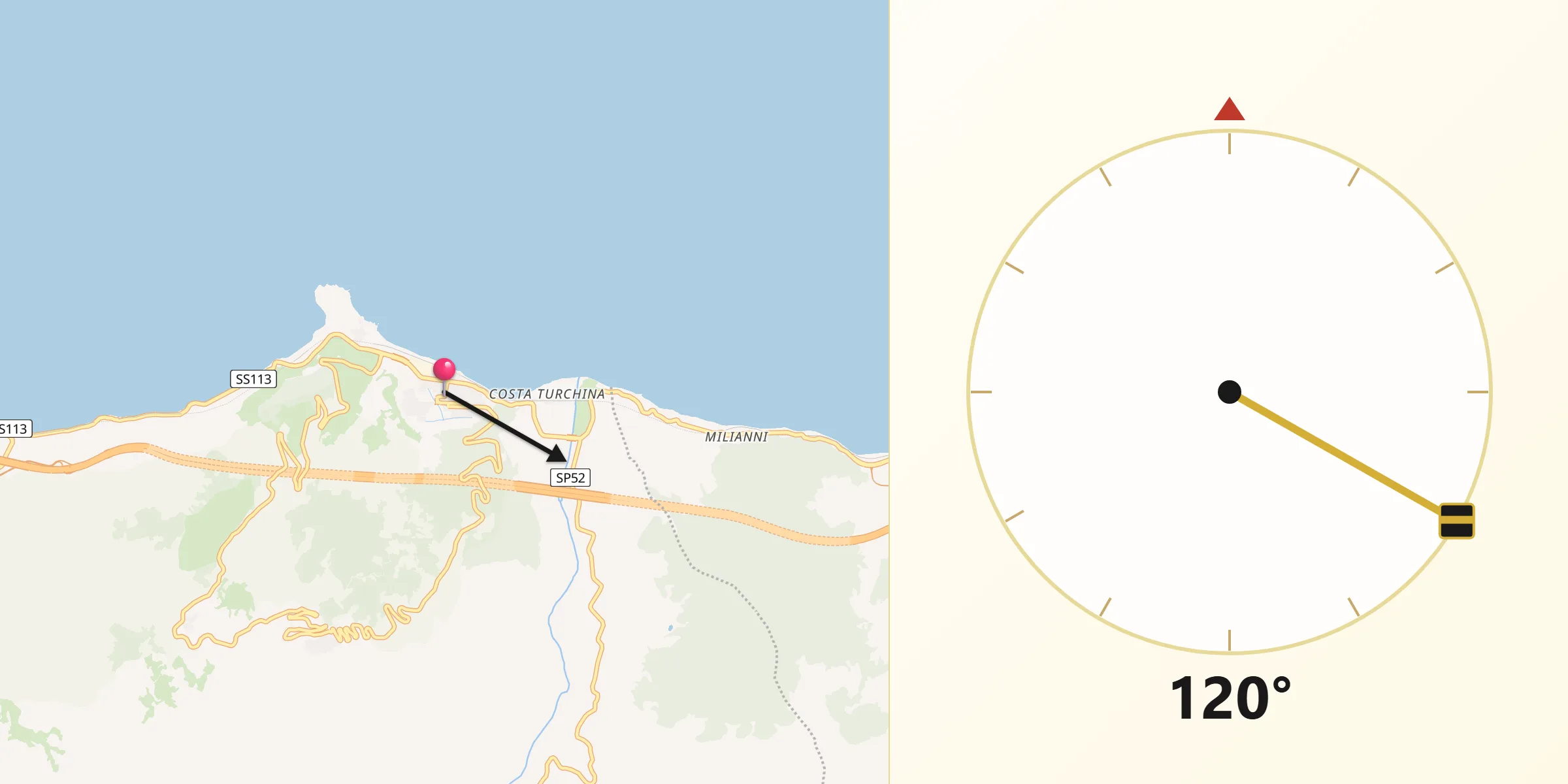 Direzione della Qibla da Finale
