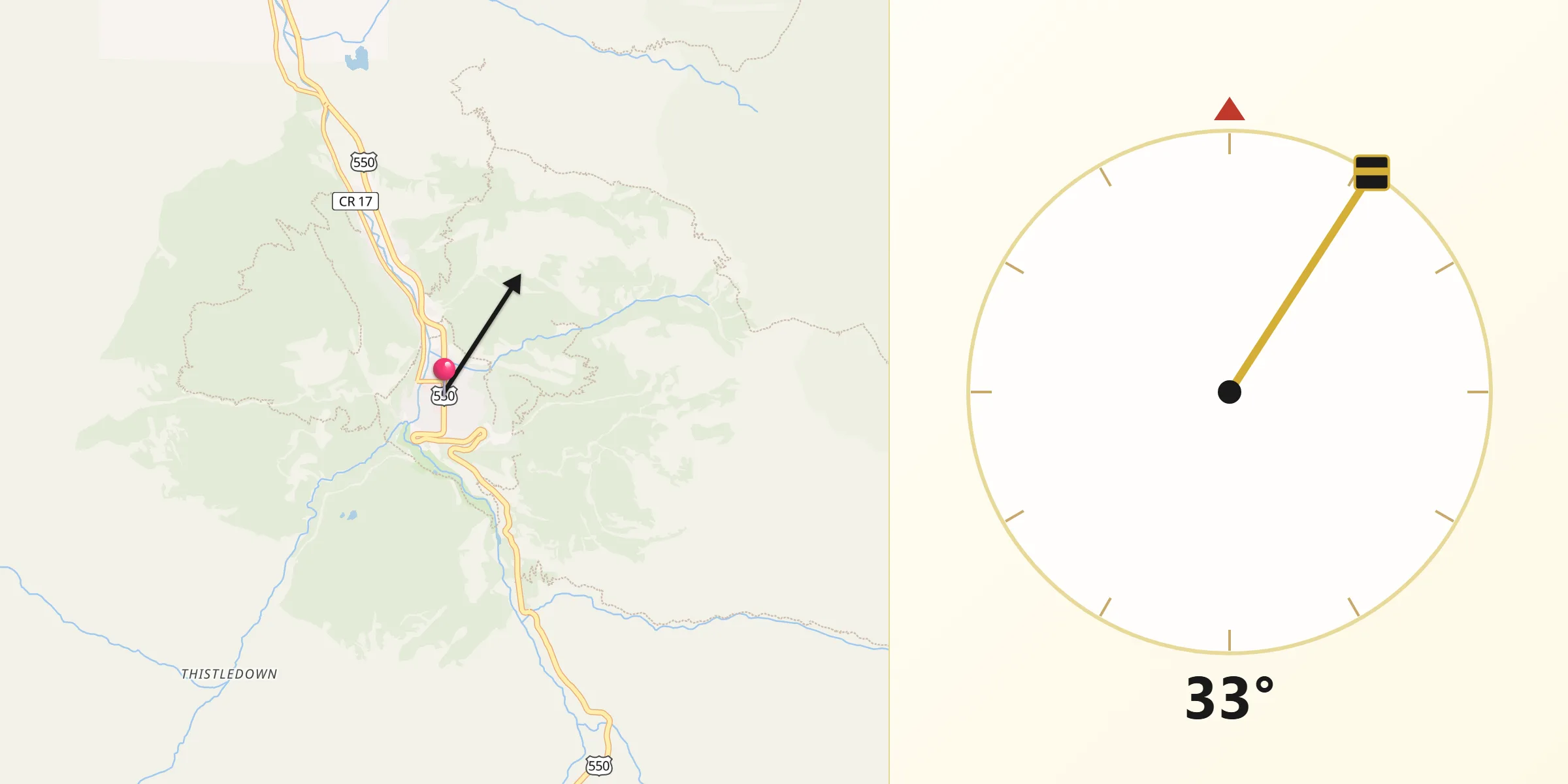 Qibla Direction from Ouray