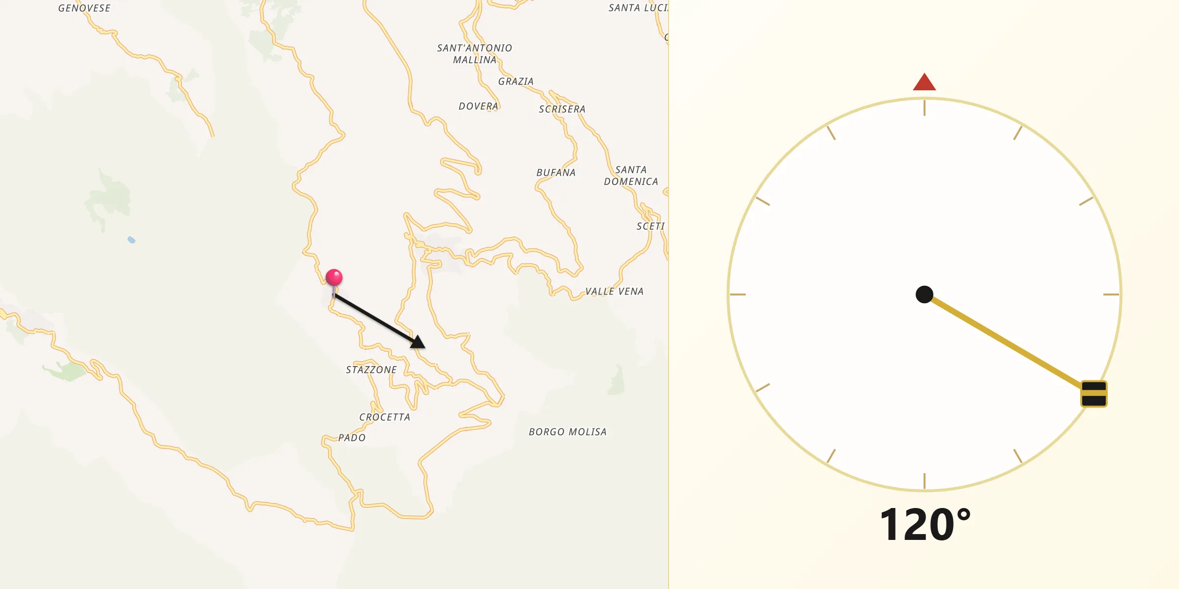 Direzione della Qibla da Longi