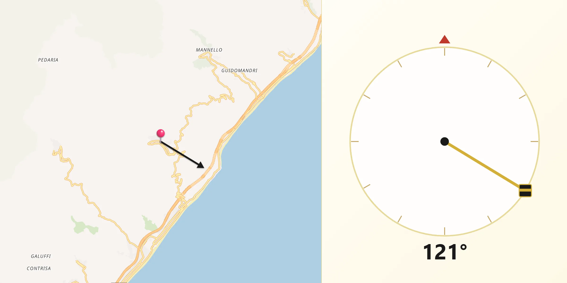 Direzione della Qibla da Alì