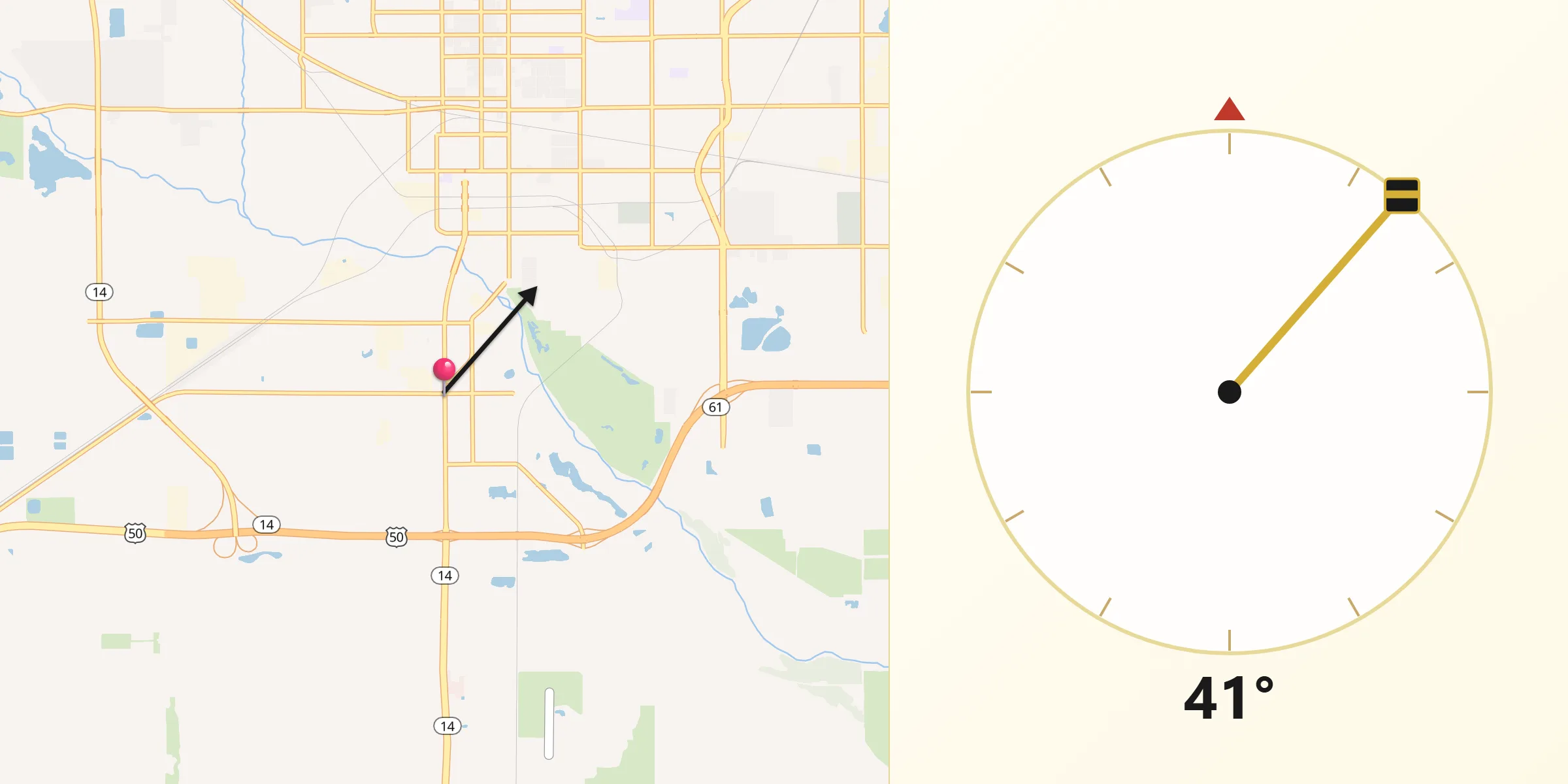 Qibla Direction from South Hutchinson
