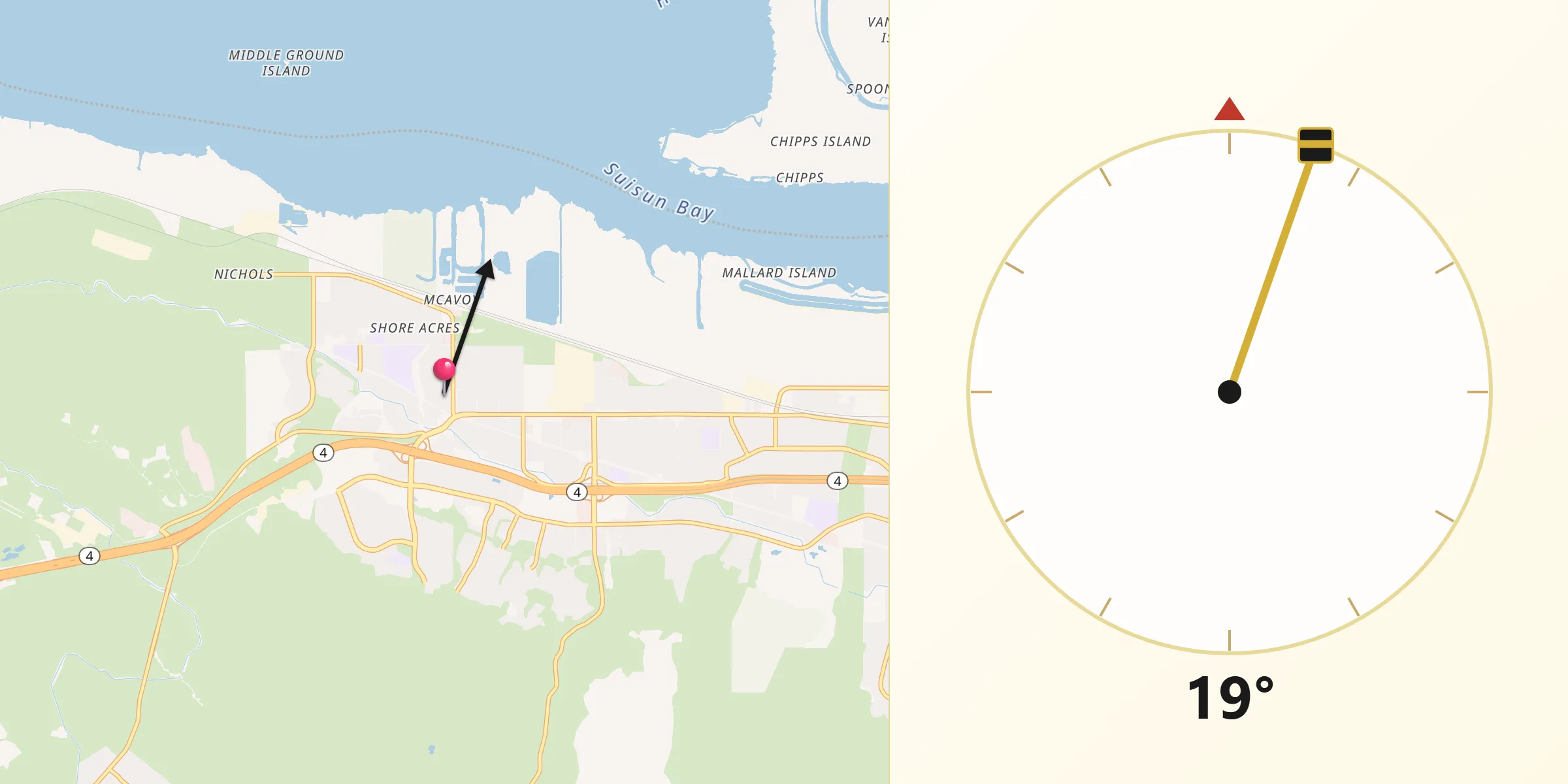 Qibla Direction from Bay Point