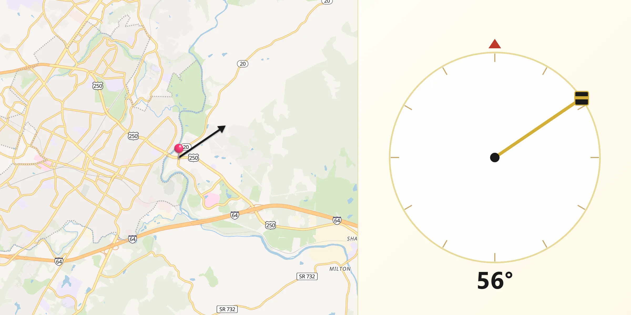 Qibla Direction from Pantops