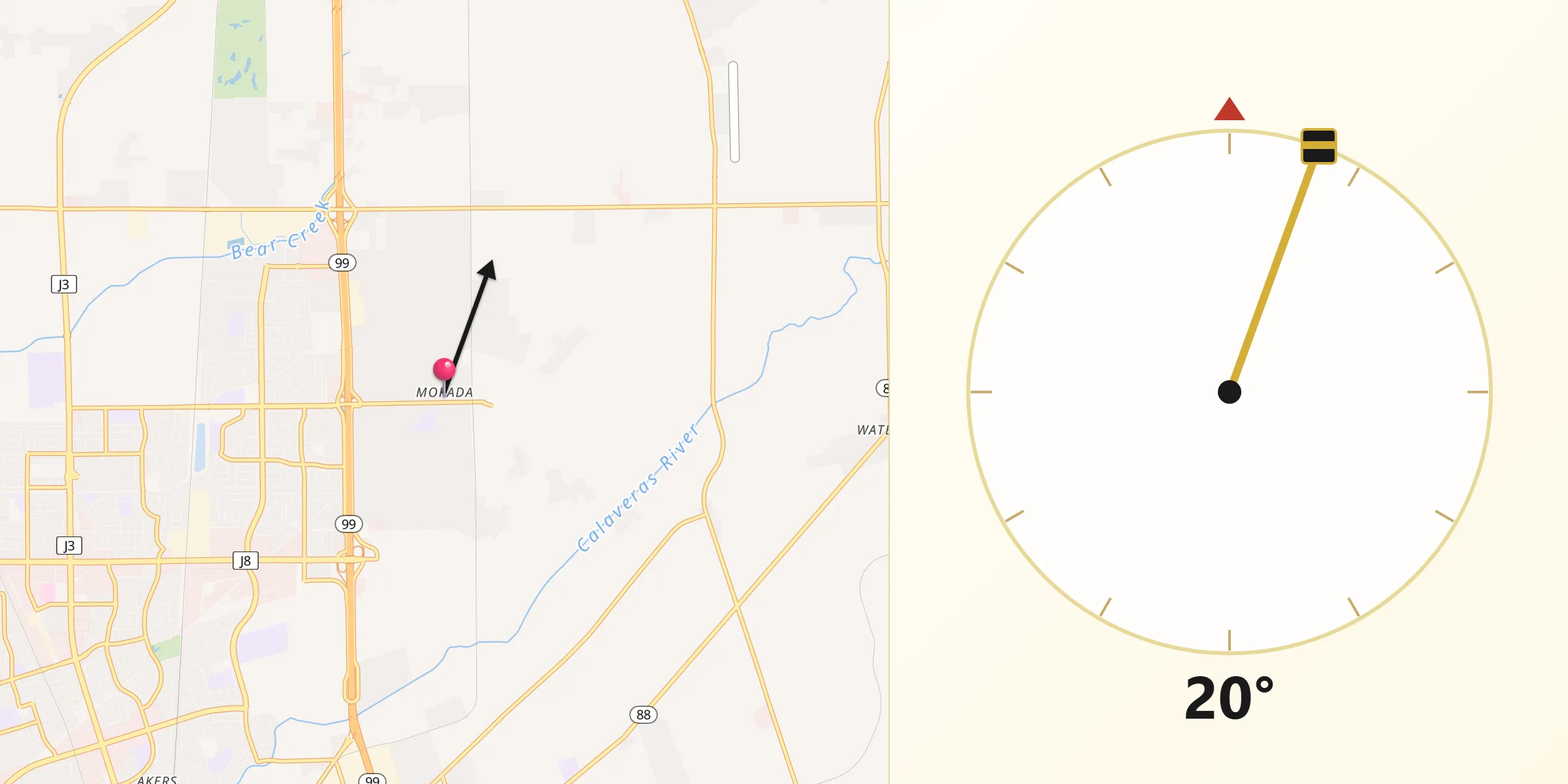 Qibla Direction from Morada