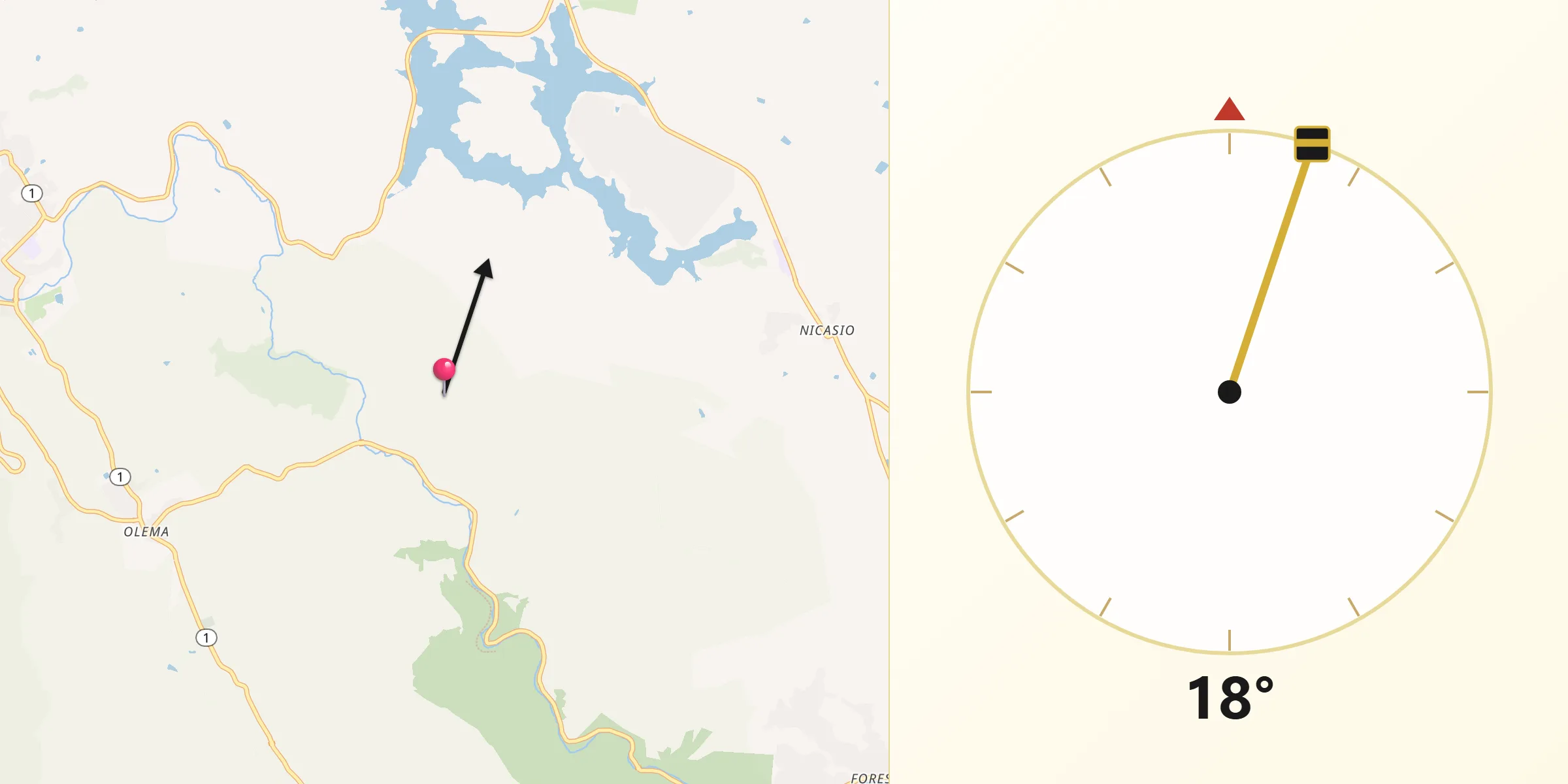Qibla Direction from Marin