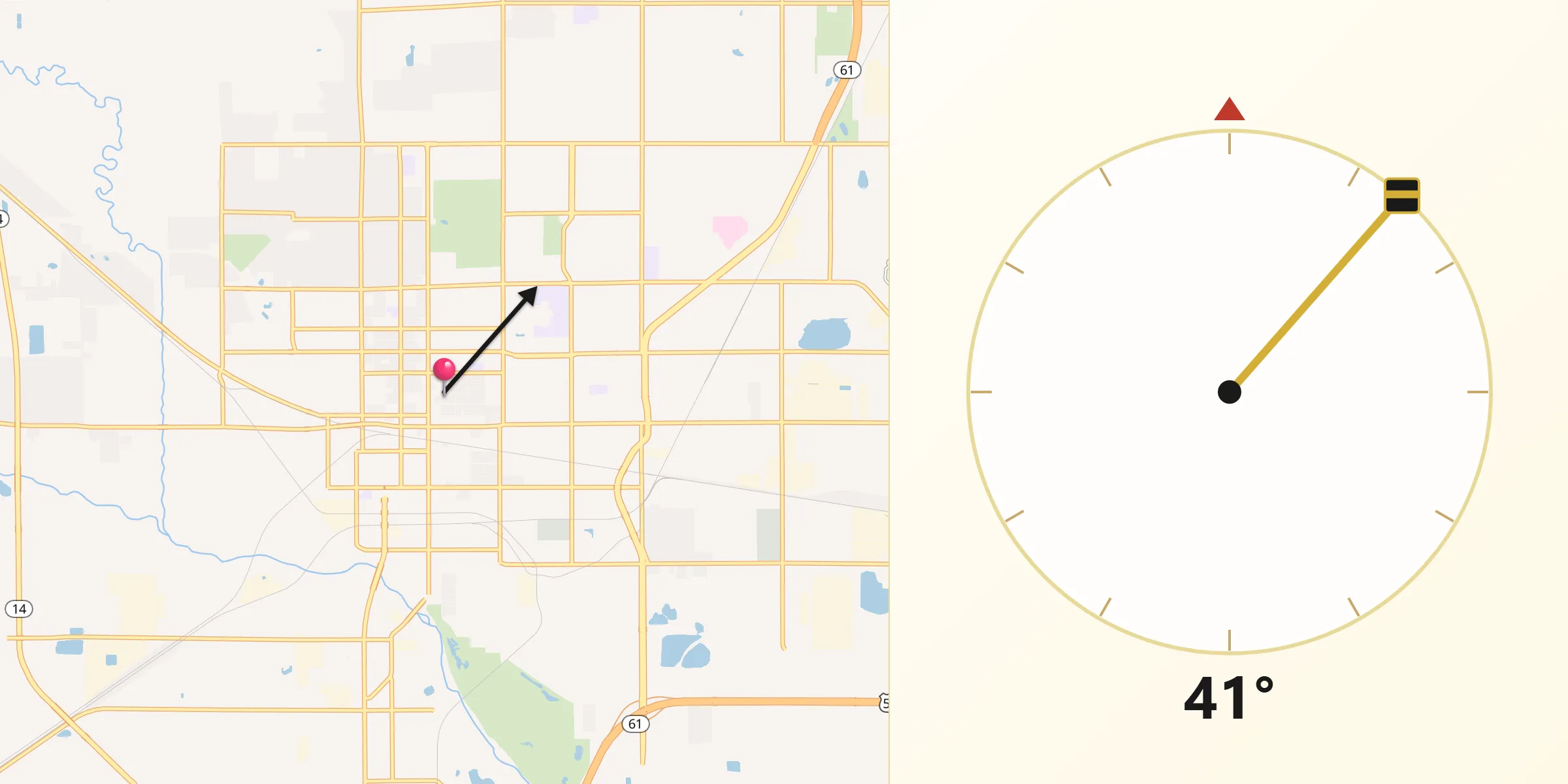 Qibla Direction from Hutchinson