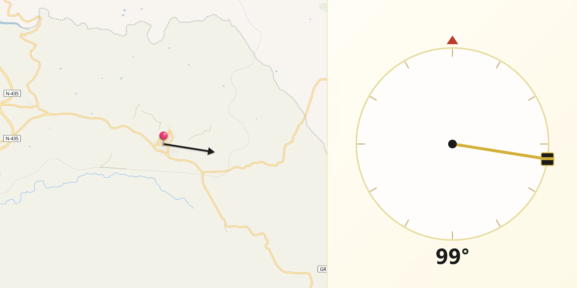 Dirección de la Qibla desde Cumbres Mayores