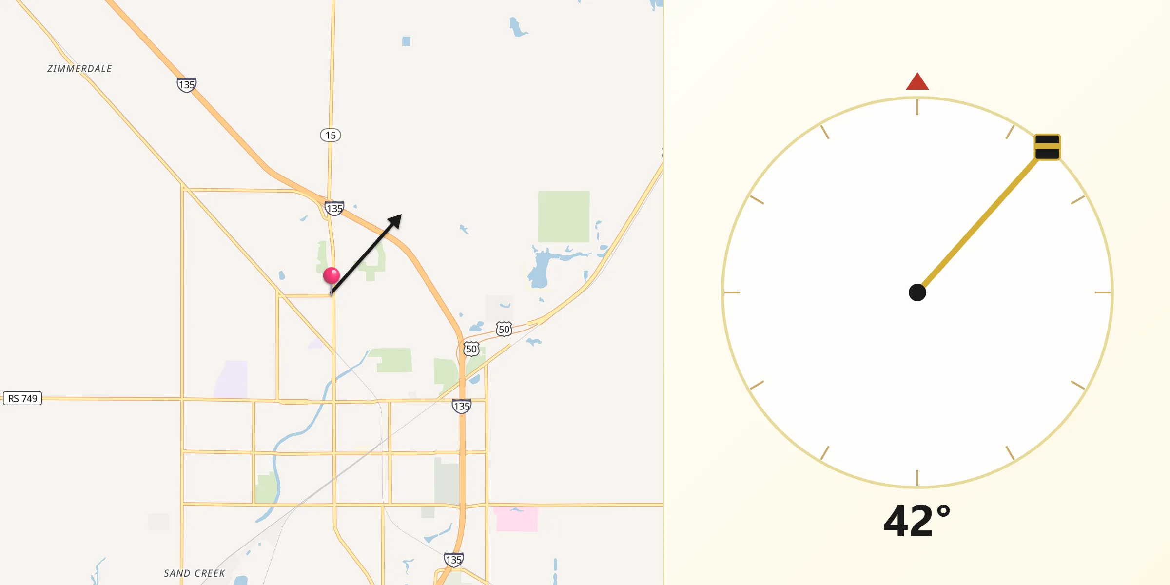 Qibla Direction from North Newton