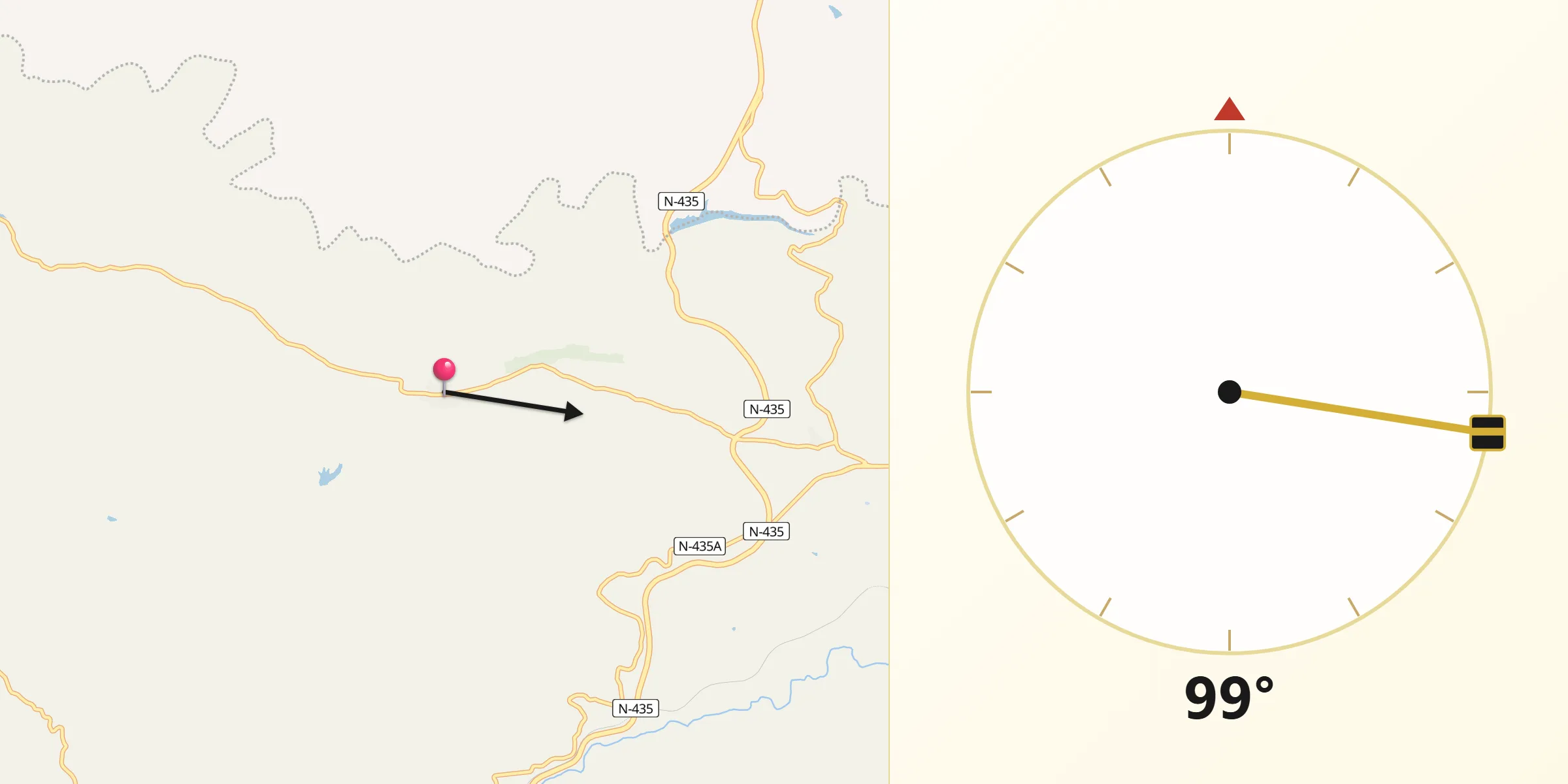 Dirección de la Qibla desde Cumbres de San Bartolomé