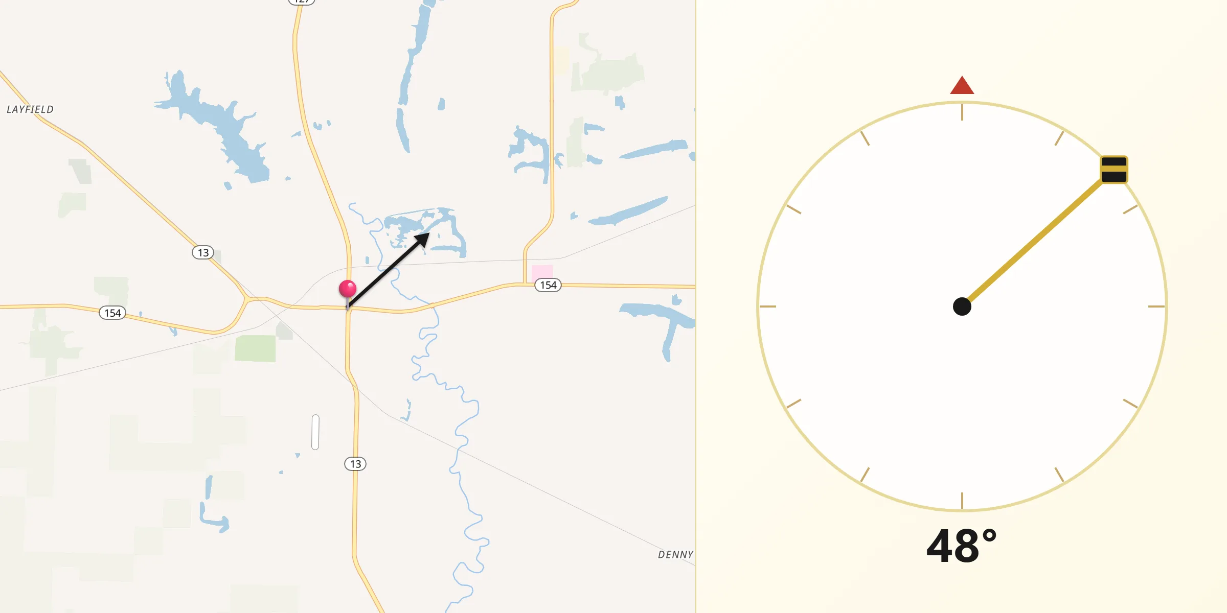 Qibla Direction from Pinckneyville
