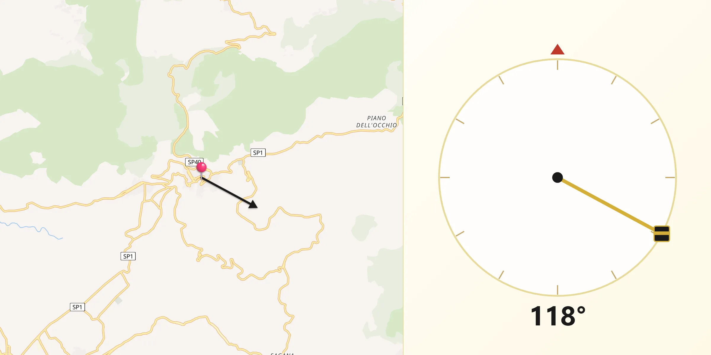 Direzione della Qibla da Montelepre