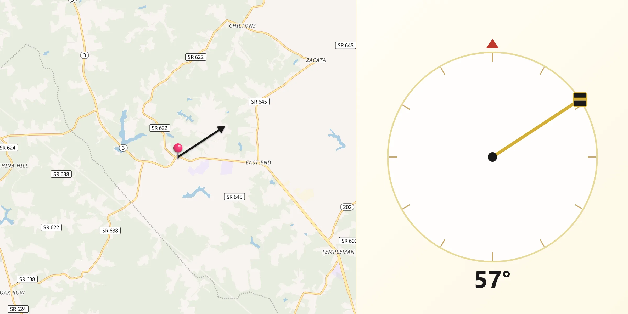 Qibla Direction from Montross