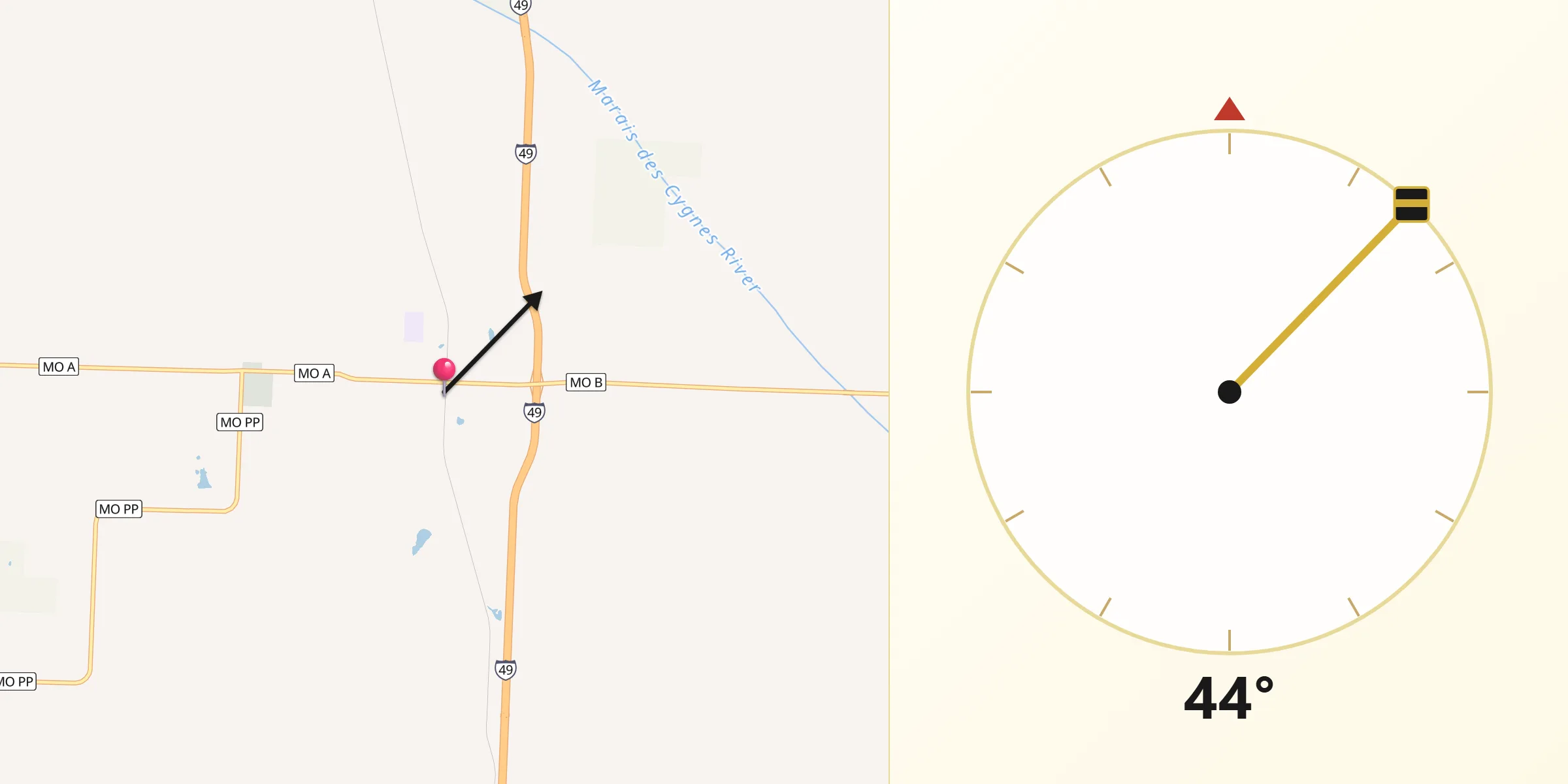 Qibla Direction from Rich Hill