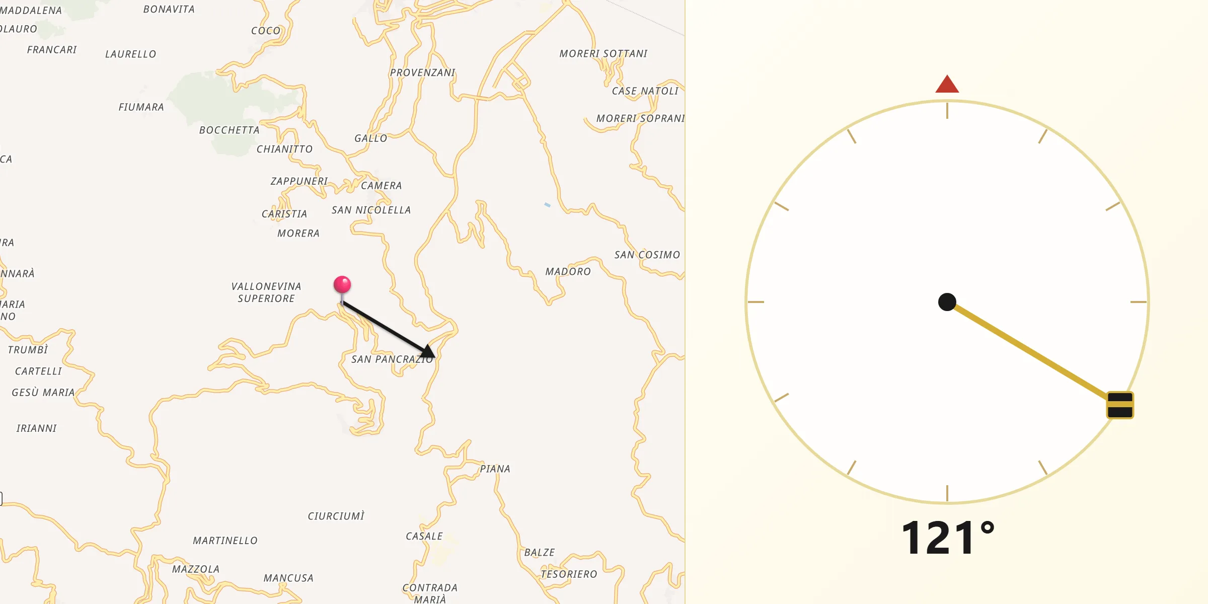 Direzione della Qibla da Librizzi
