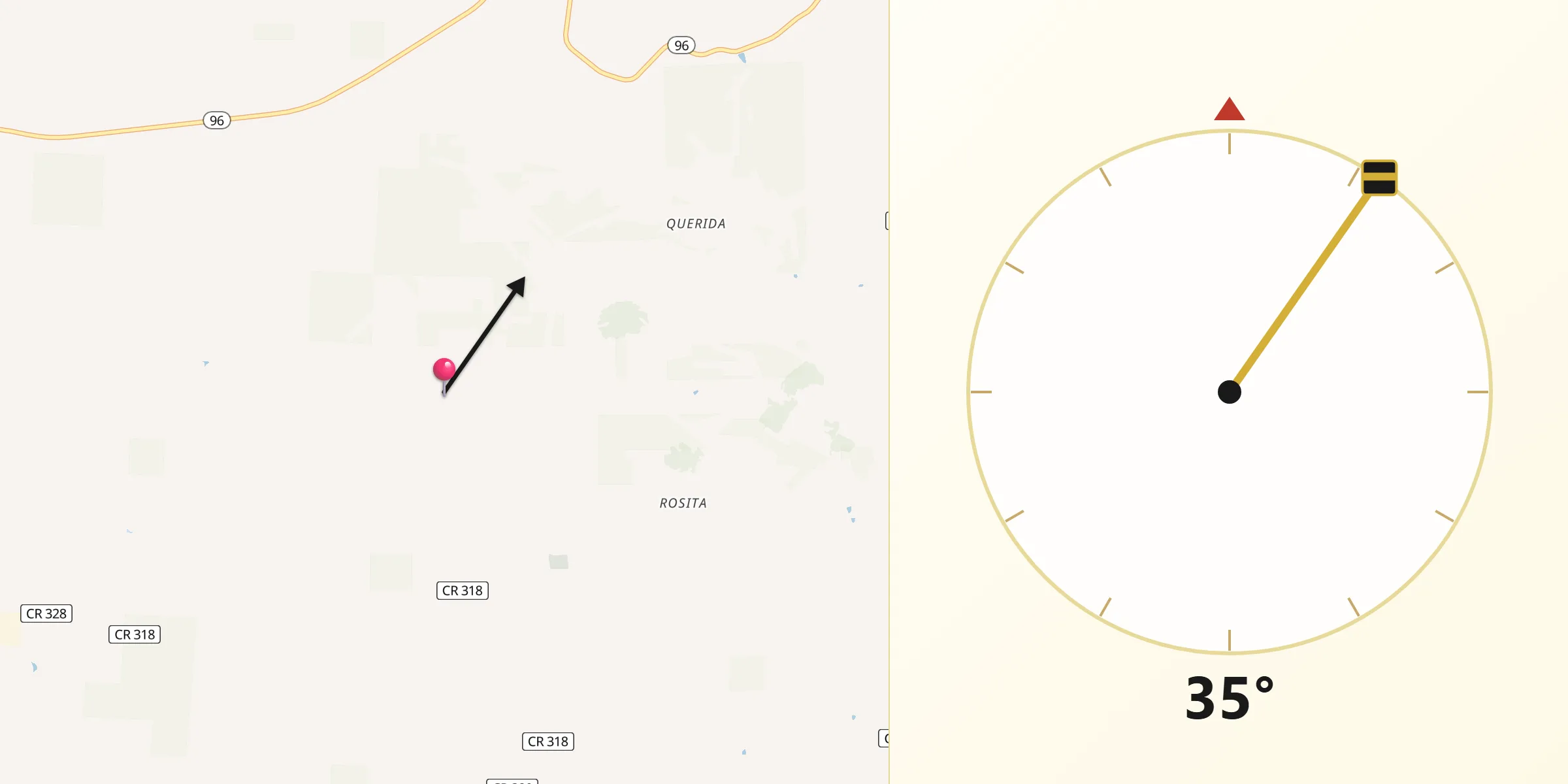 Qibla Direction from Custer County