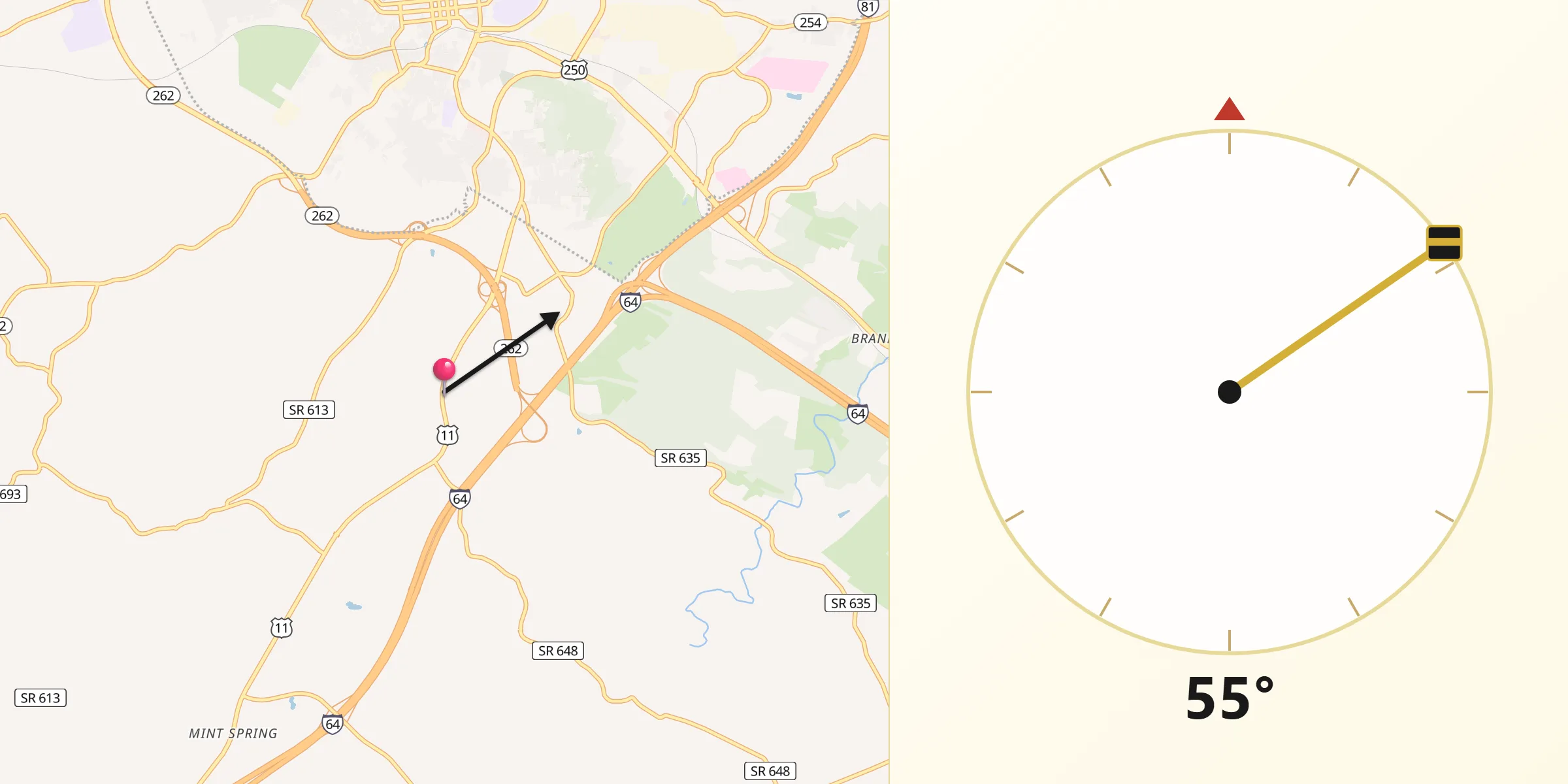 Qibla Direction from Jolivue