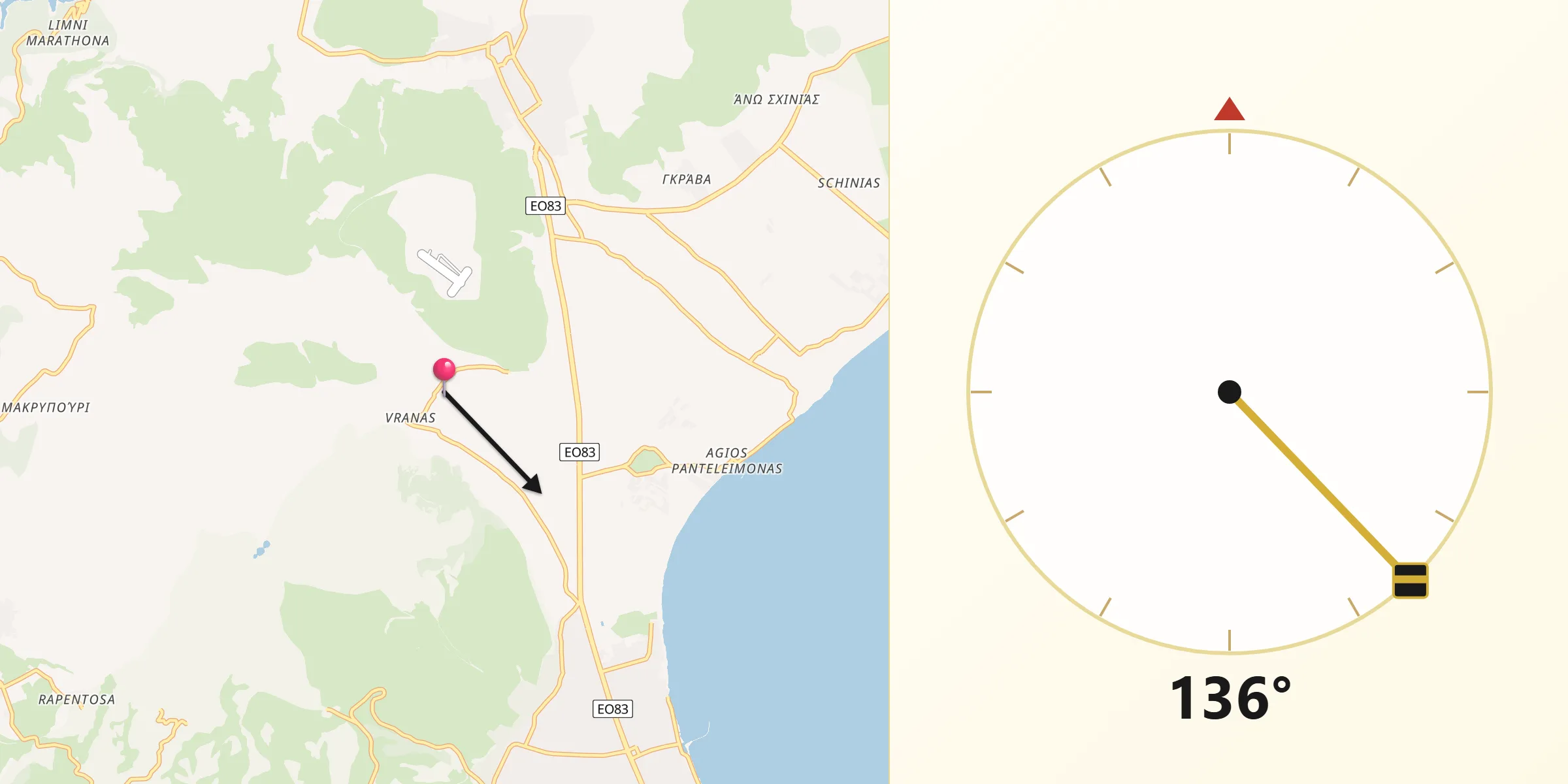 Κατεύθυνση Κίμπλα από το Βρανάς
