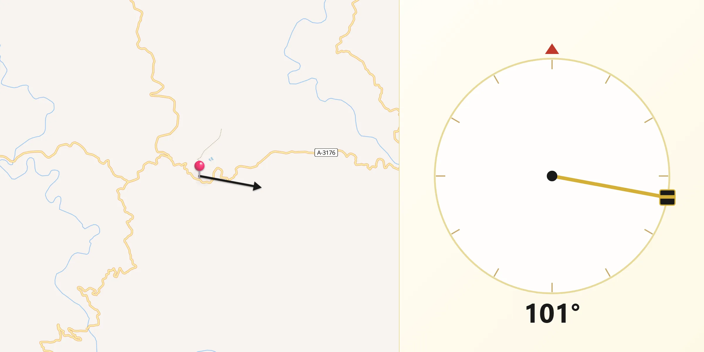 Dirección de la Qibla desde Obejo