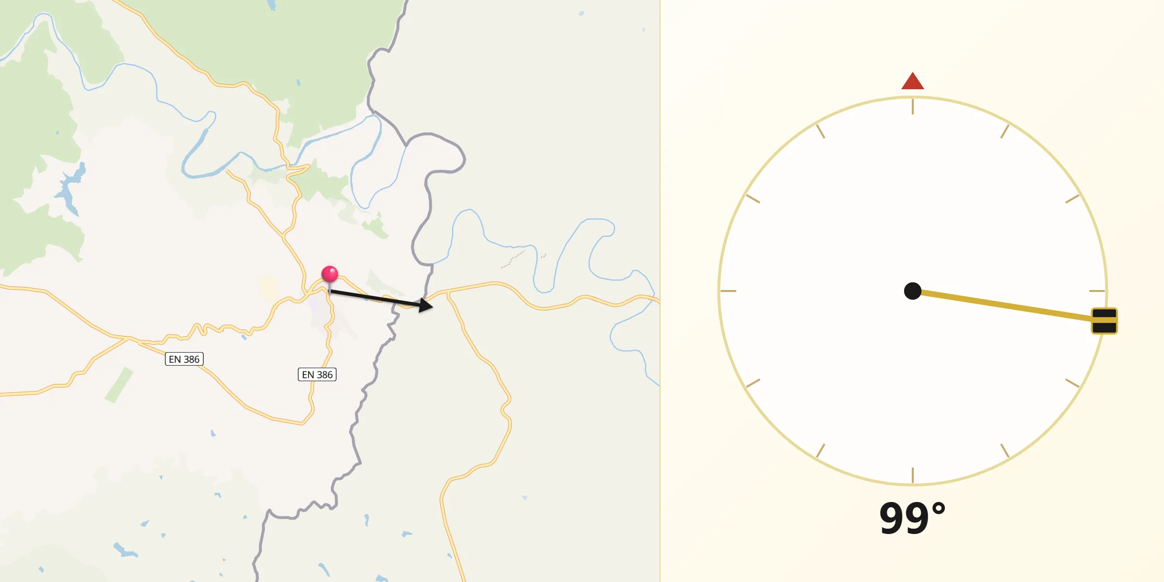 Direção da Qibla a partir de Barrancos