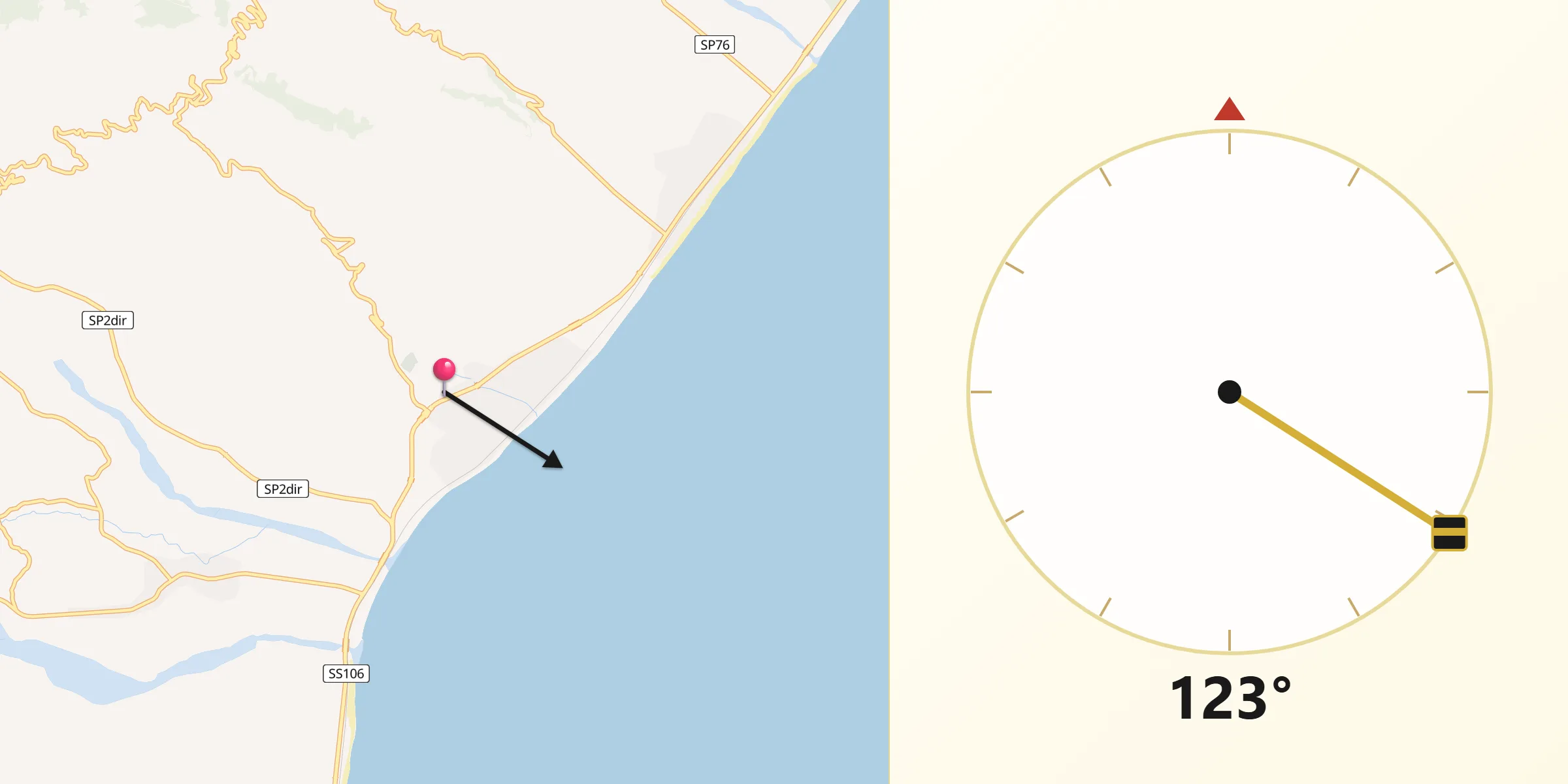 Direzione della Qibla da Bovalino