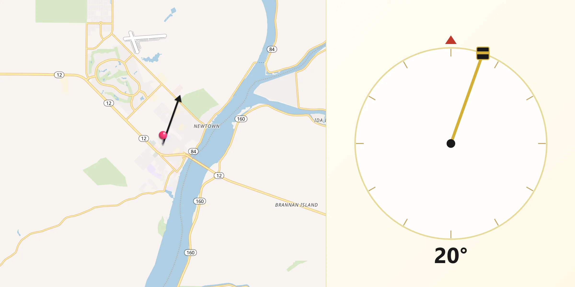 Qibla Direction from Rio Vista
