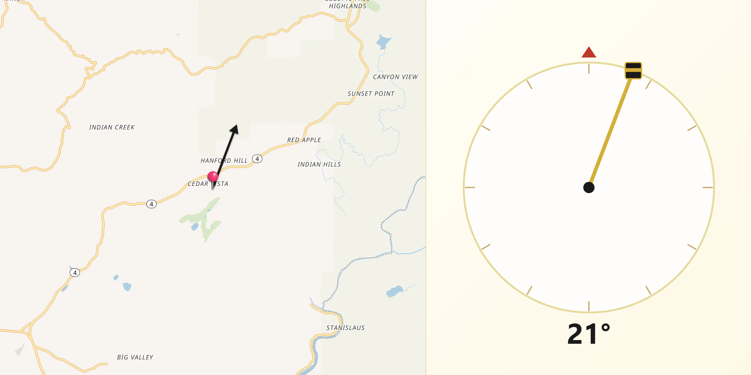 Qibla Direction from Forest Meadows
