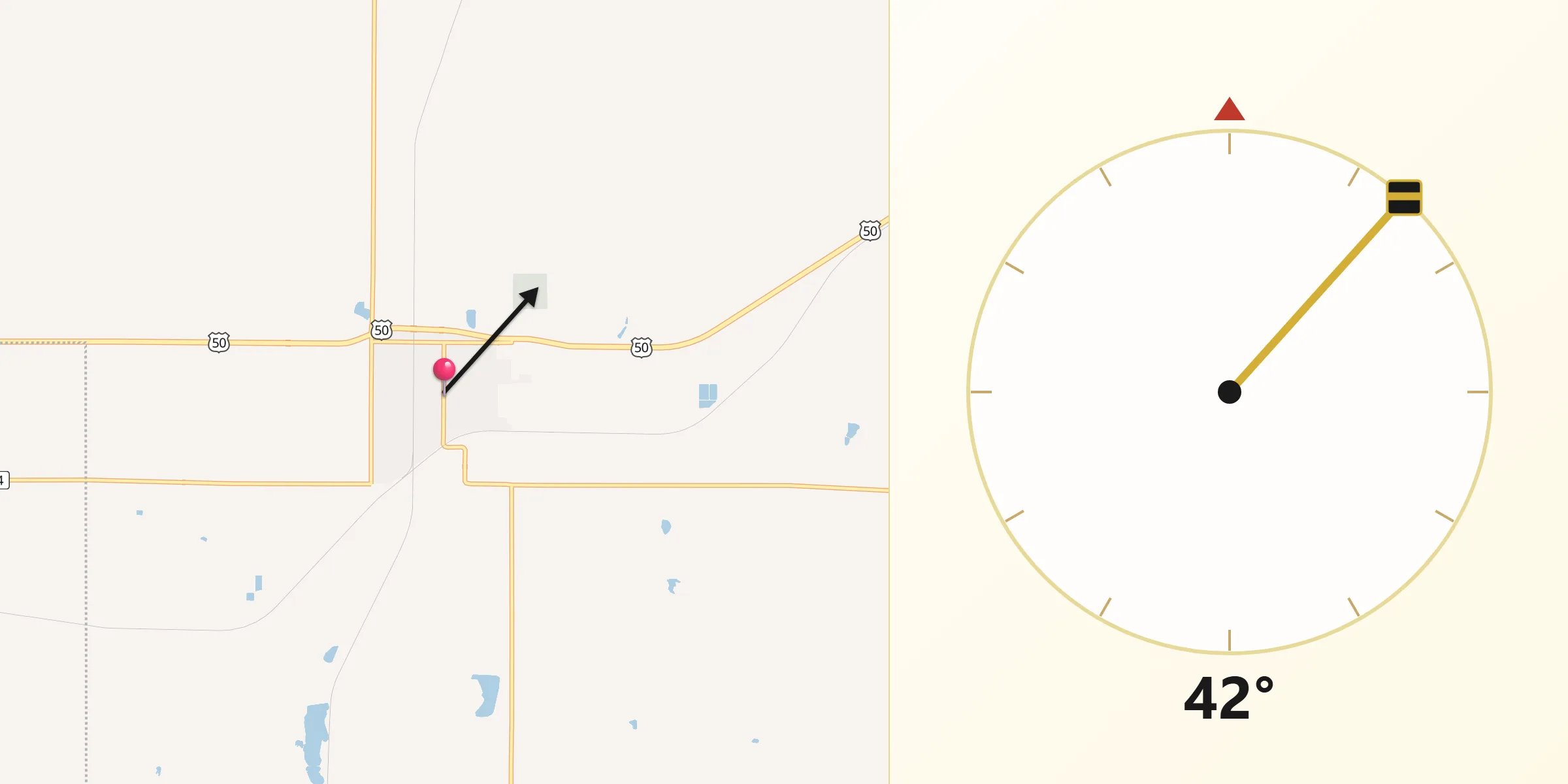 Qibla Direction from Peabody