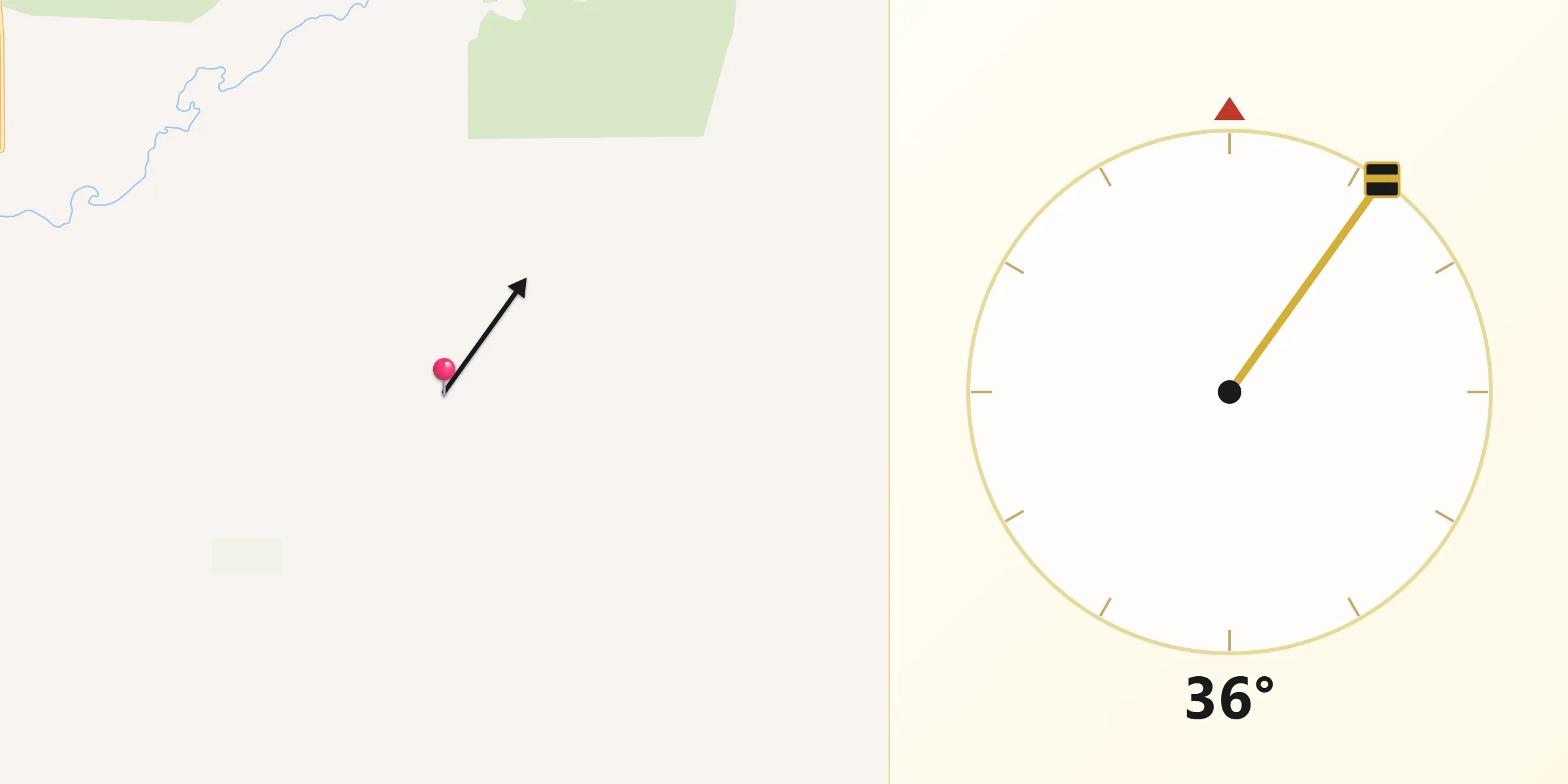 Qibla Direction from Pueblo County