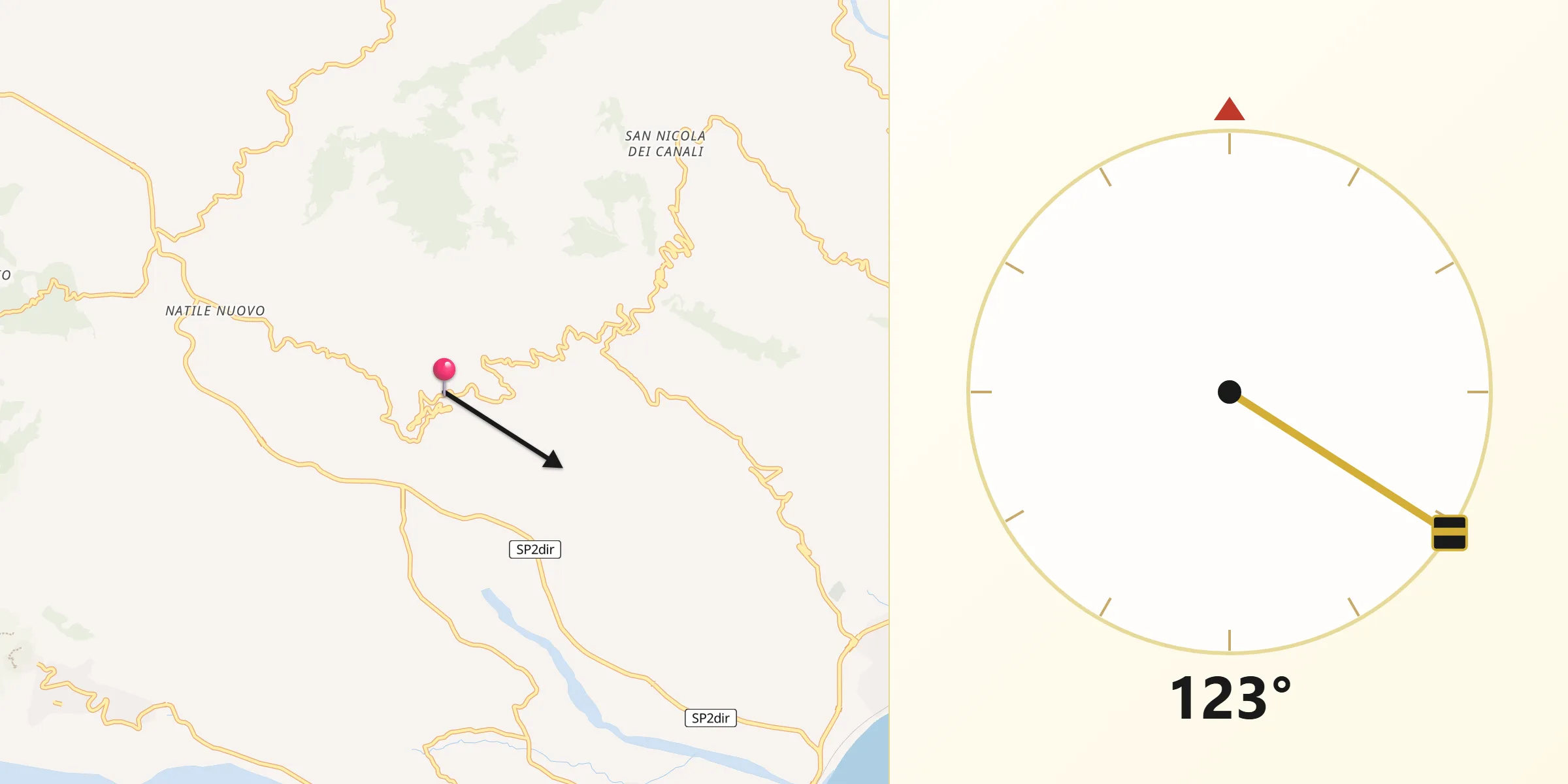 Direzione della Qibla da Careri