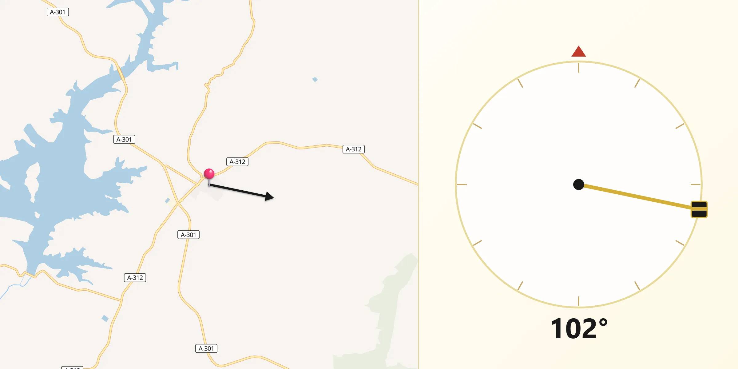 Dirección de la Qibla desde Arquillos