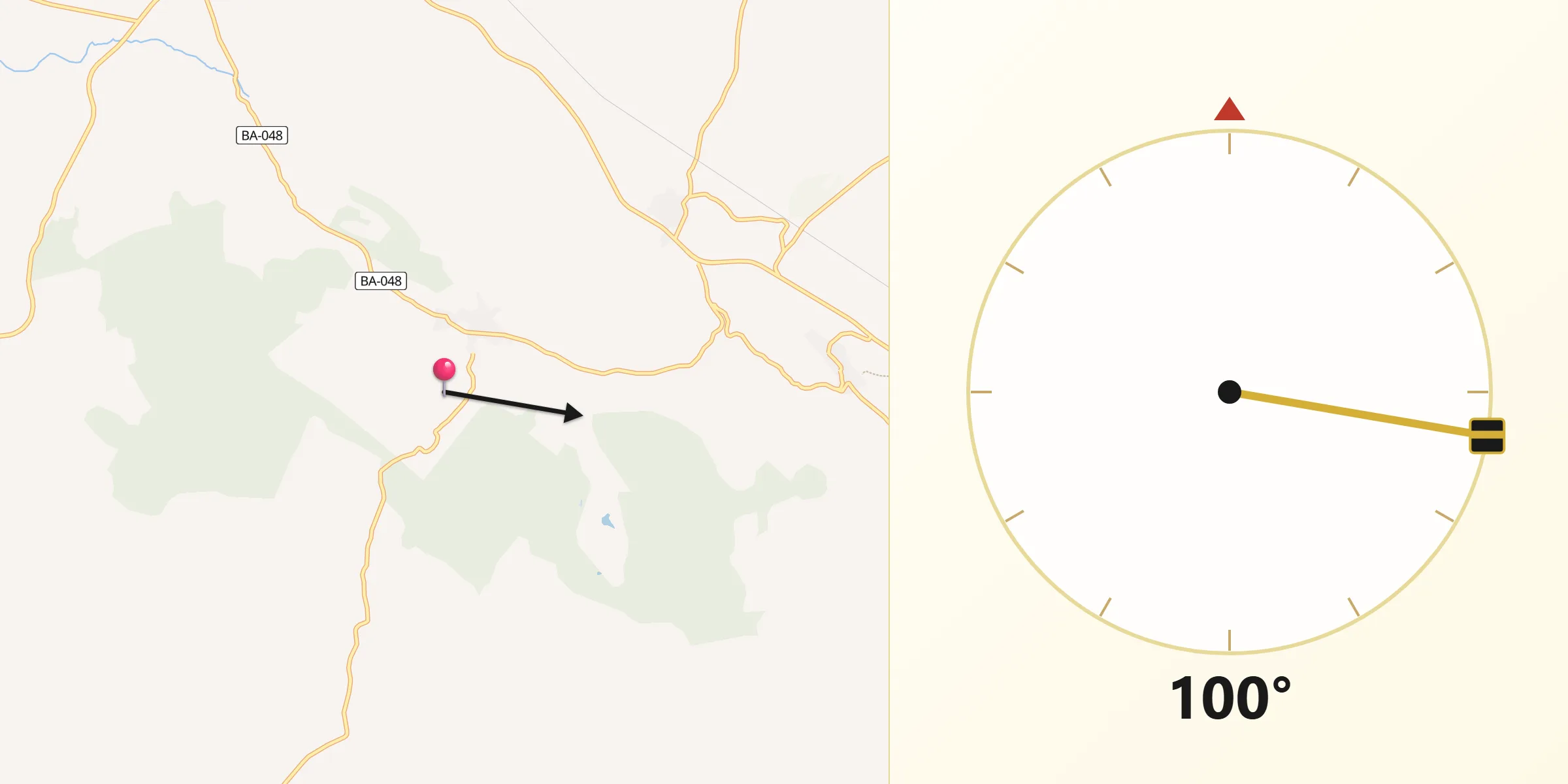 Dirección de la Qibla desde Trasierra