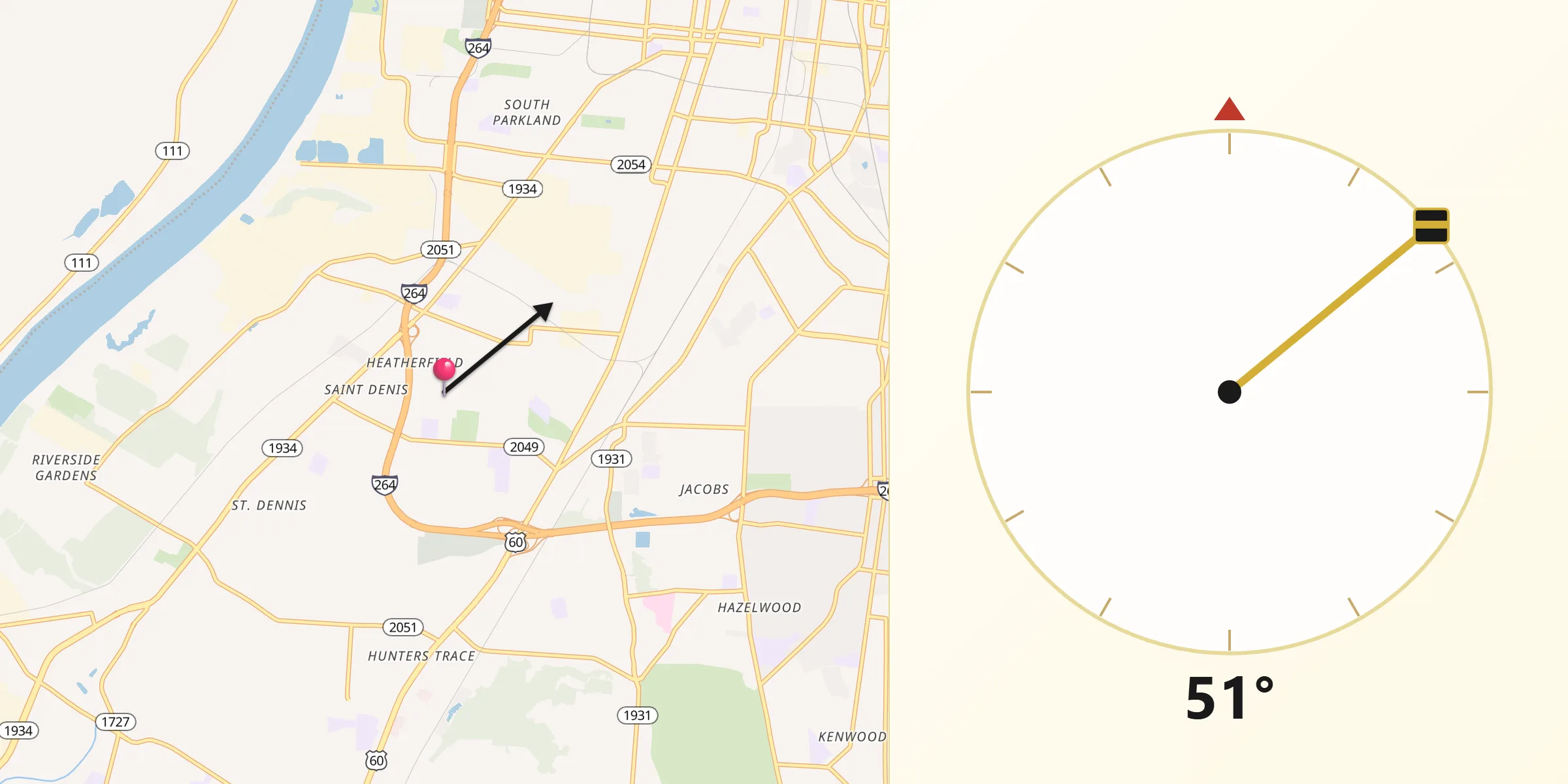Qibla Direction from Shively