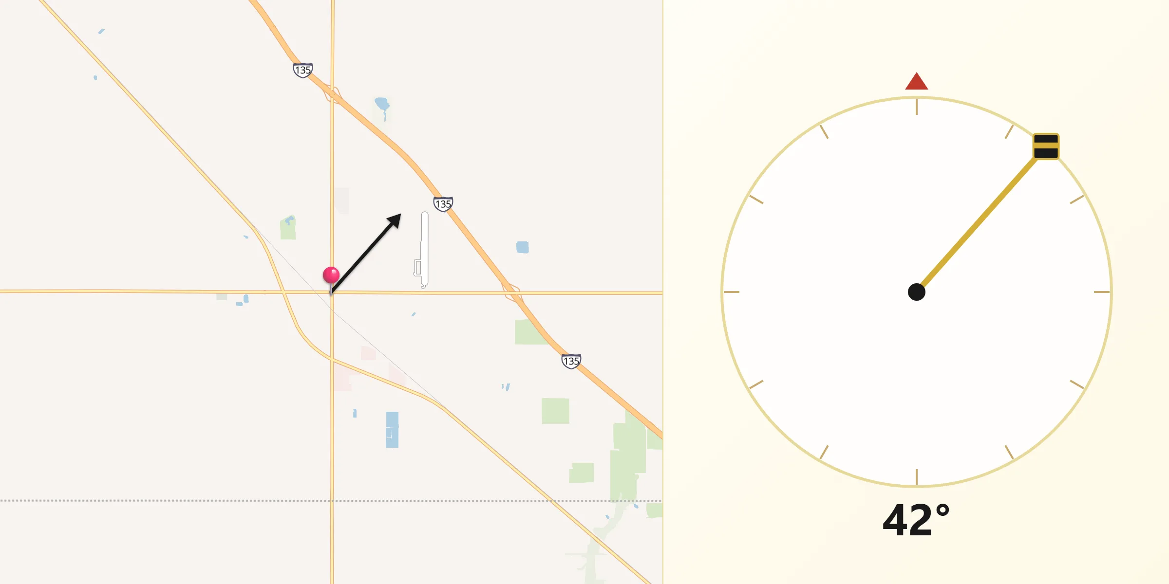 Qibla Direction from Moundridge